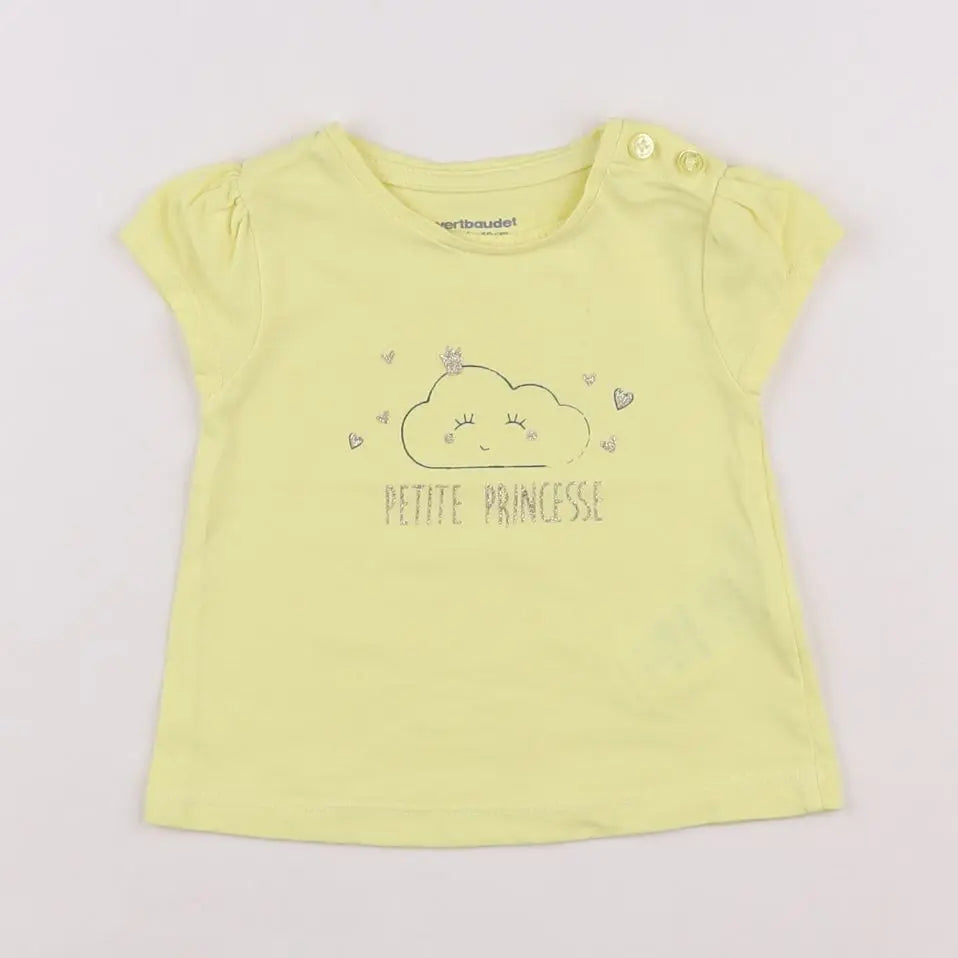 Vertbaudet - tee-shirt jaune - 3 mois