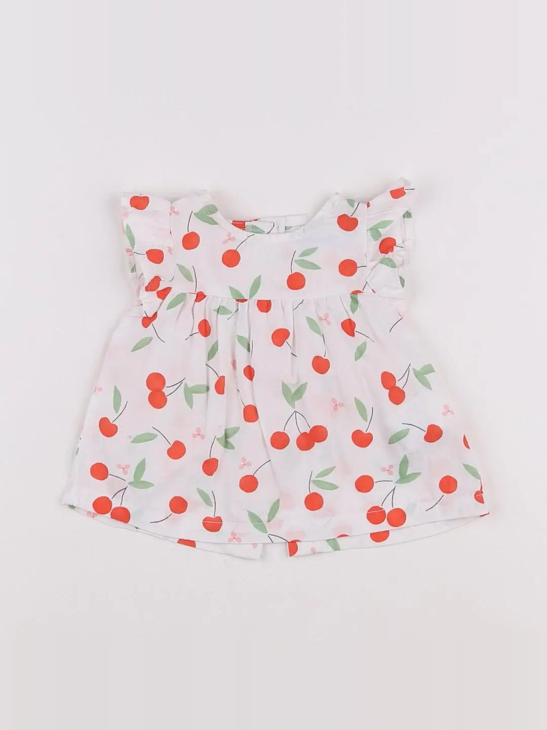 Vertbaudet - blouse blanc, rouge - 3 mois