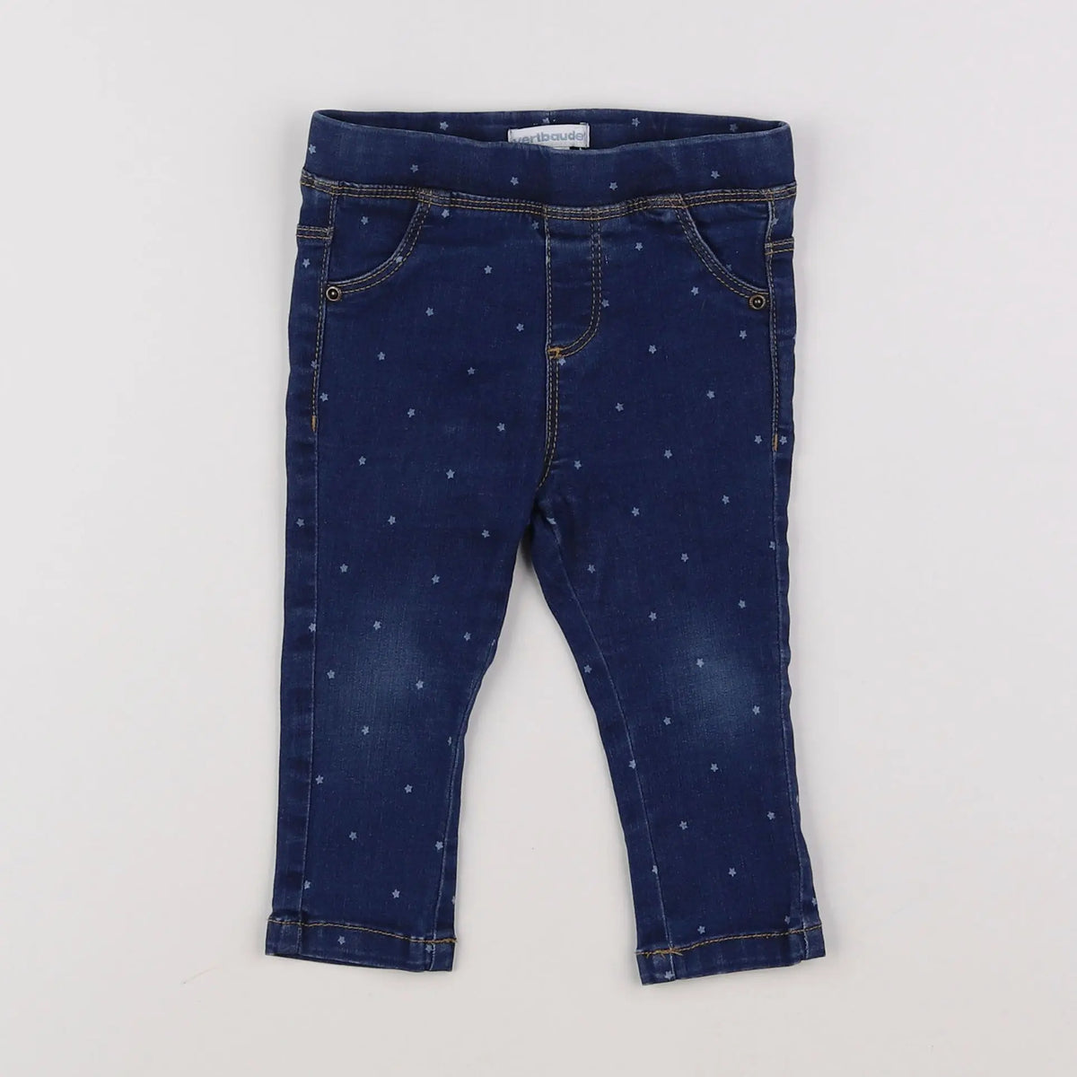 Vertbaudet - jegging bleu - 12 mois