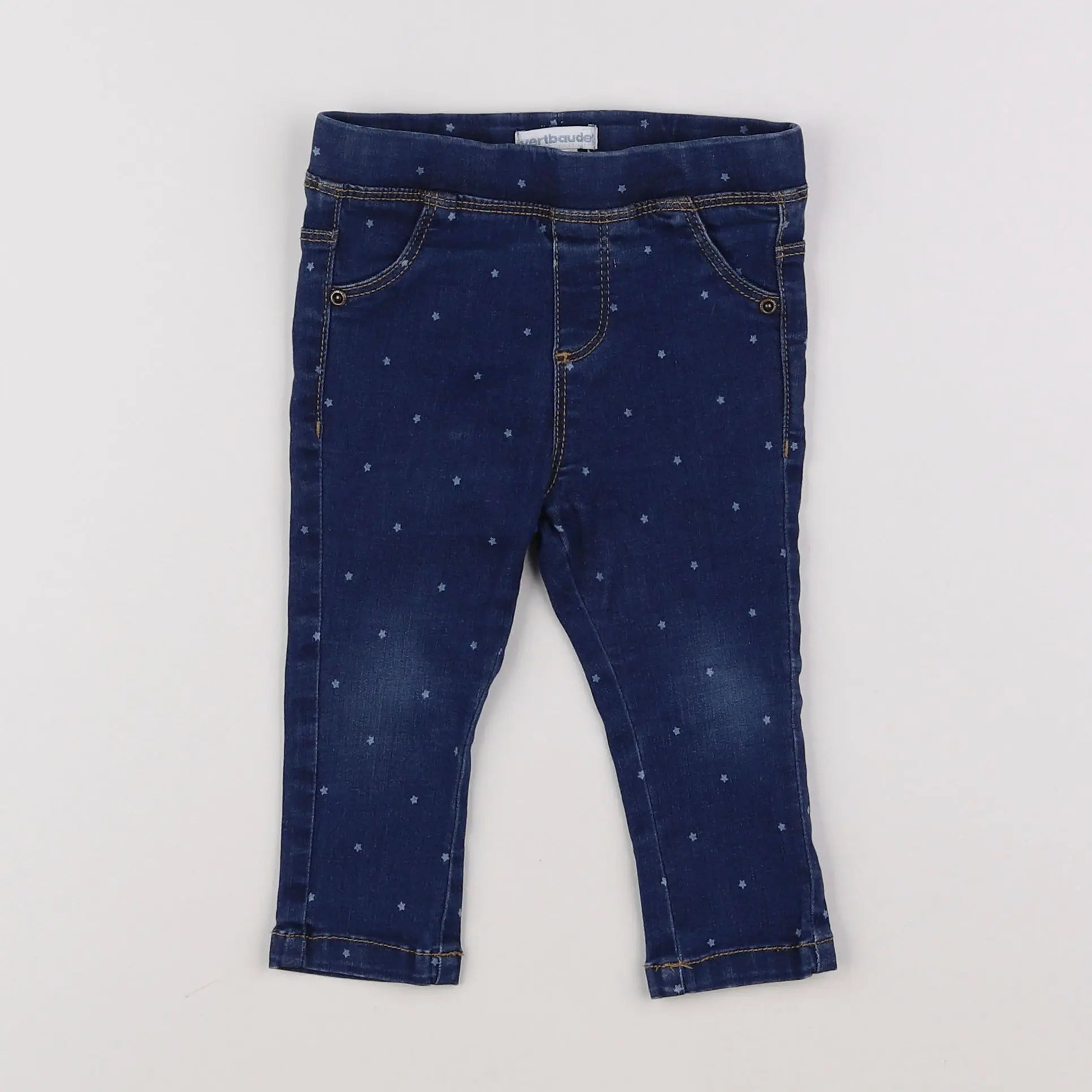 Vertbaudet - jegging bleu - 12 mois