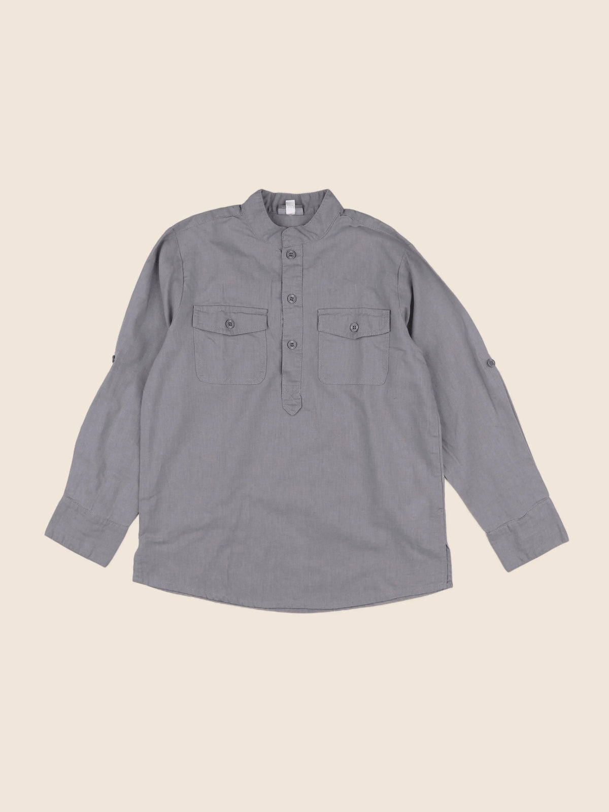 Vertbaudet - chemise gris - 8 ans