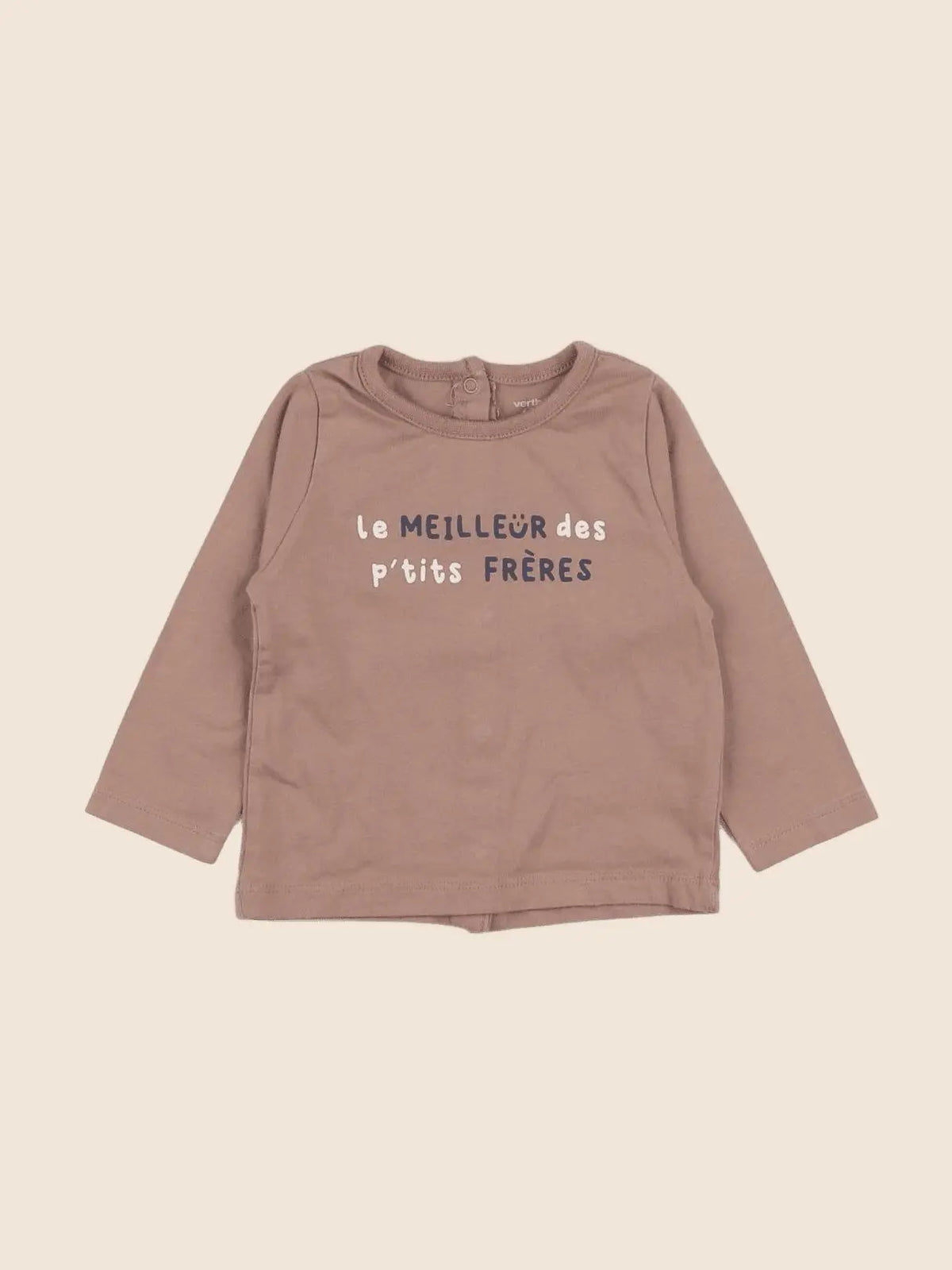 Vertbaudet - tee-shirt marron - 6 mois