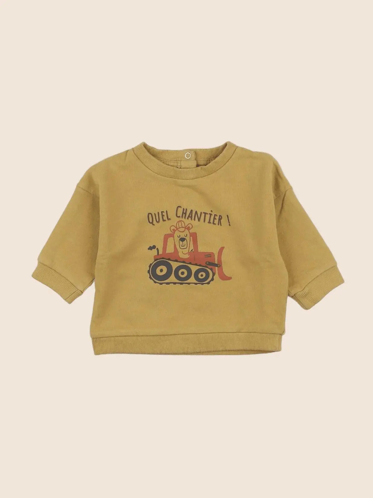 Vertbaudet - sweat jaune - 6 mois
