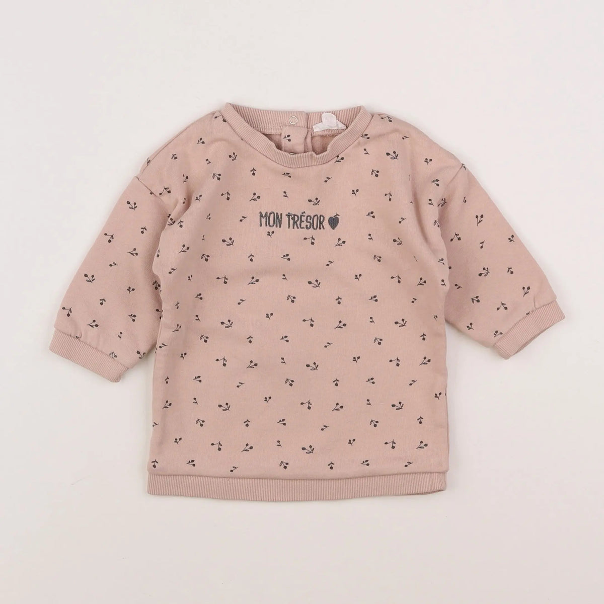 Vertbaudet - sweat rose - 12 mois