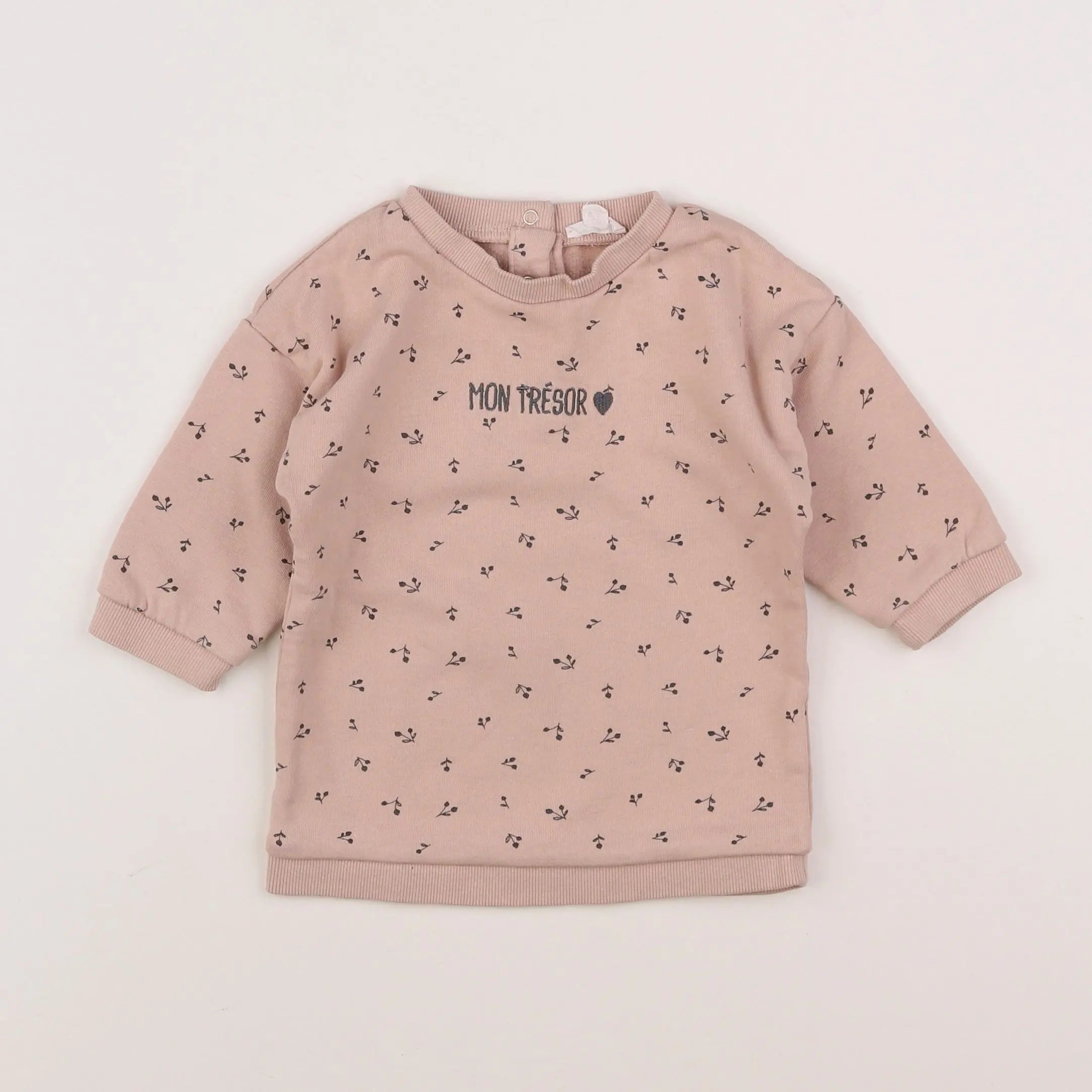 Vertbaudet - sweat rose - 12 mois