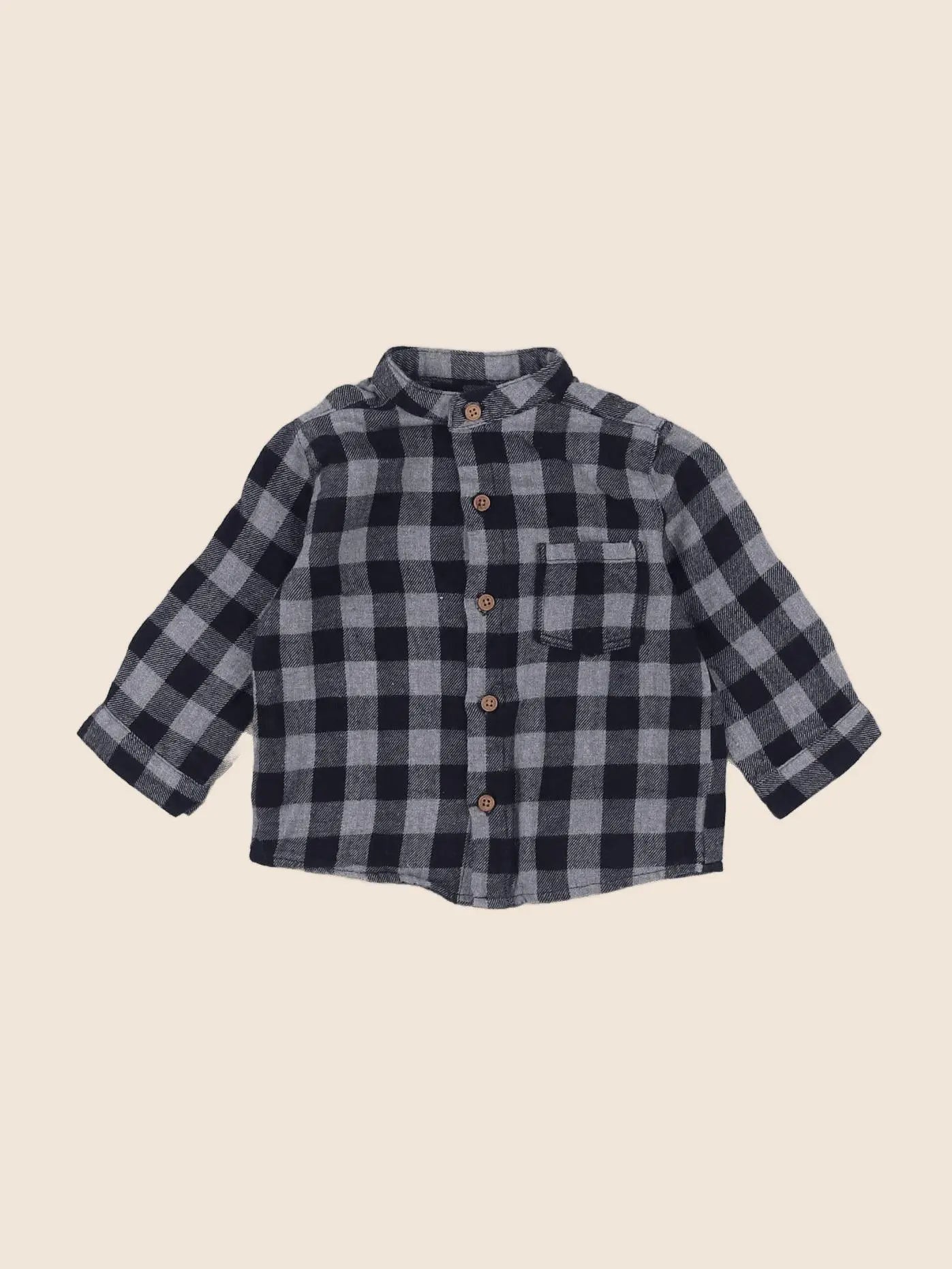 Boutchou - chemise bleu - 6 mois