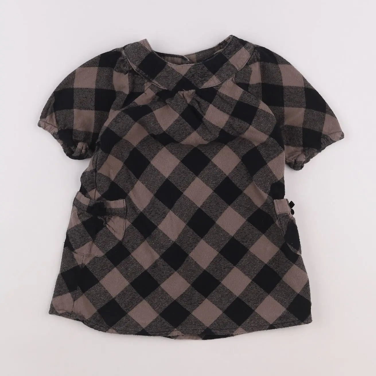 Vertbaudet - robe gris, marron - 18 mois