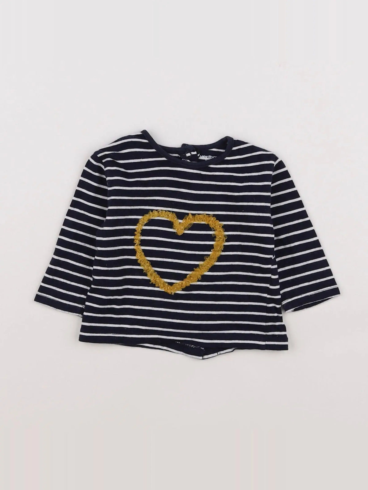 Vertbaudet - tee-shirt blanc, bleu - 3 mois