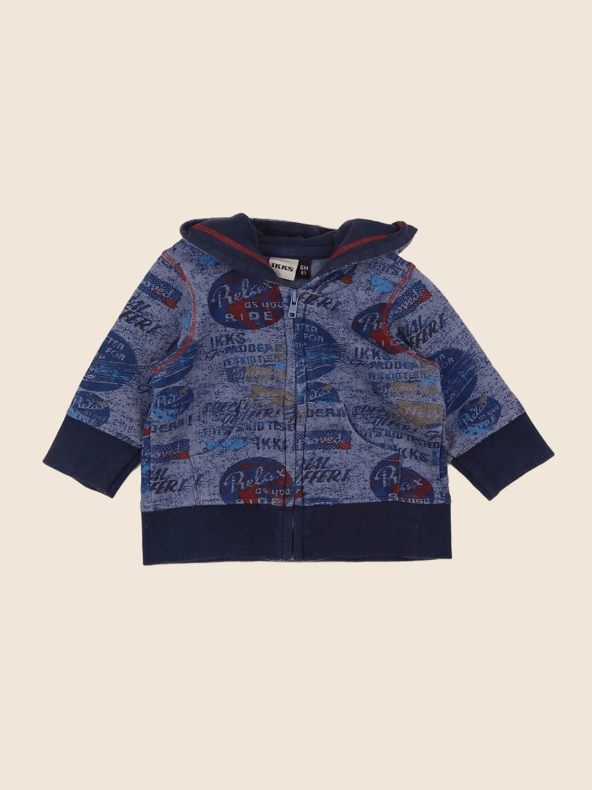 IKKS - sweat bleu - 6 mois