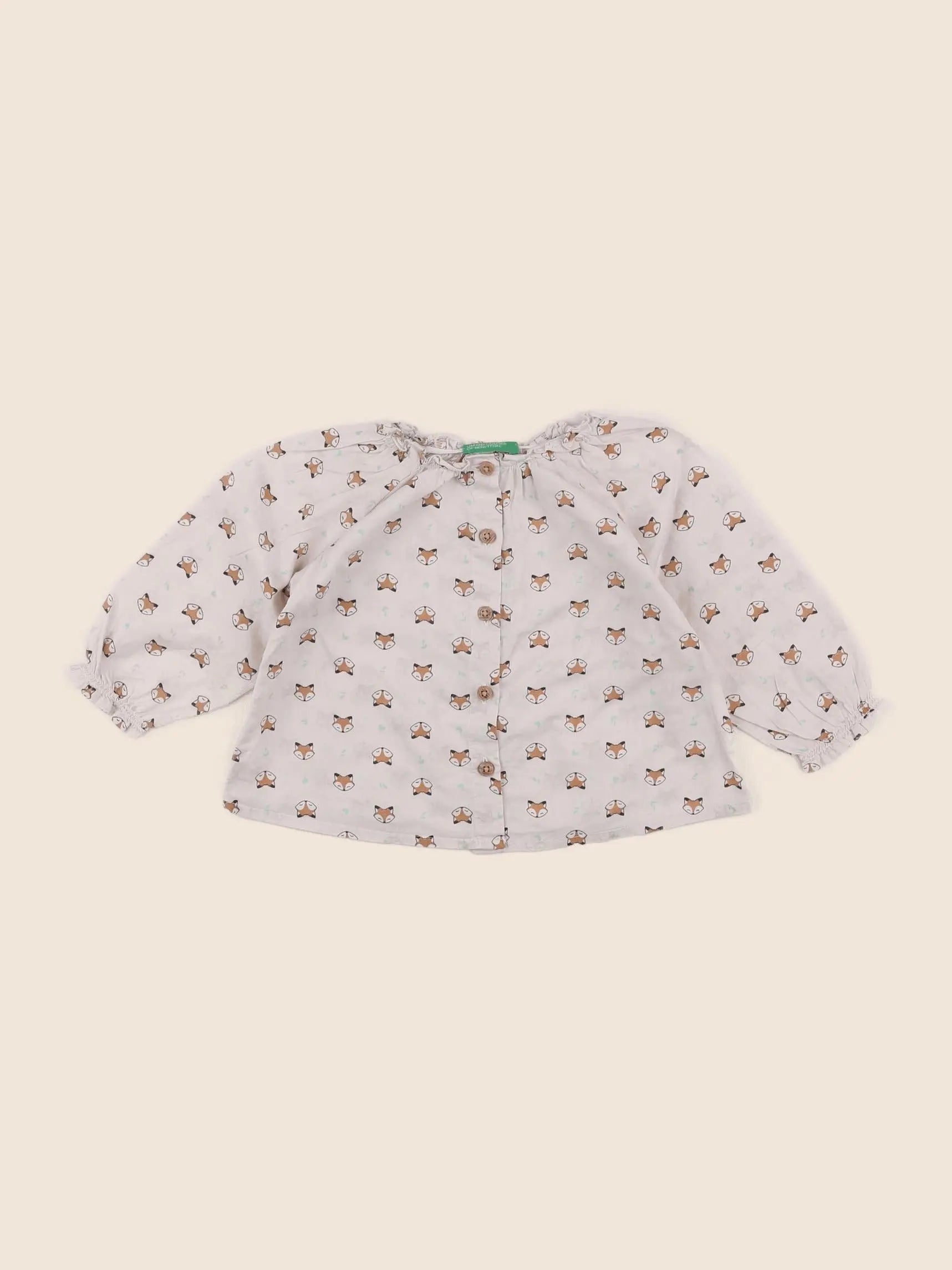 Benetton - blouse beige - 12 mois