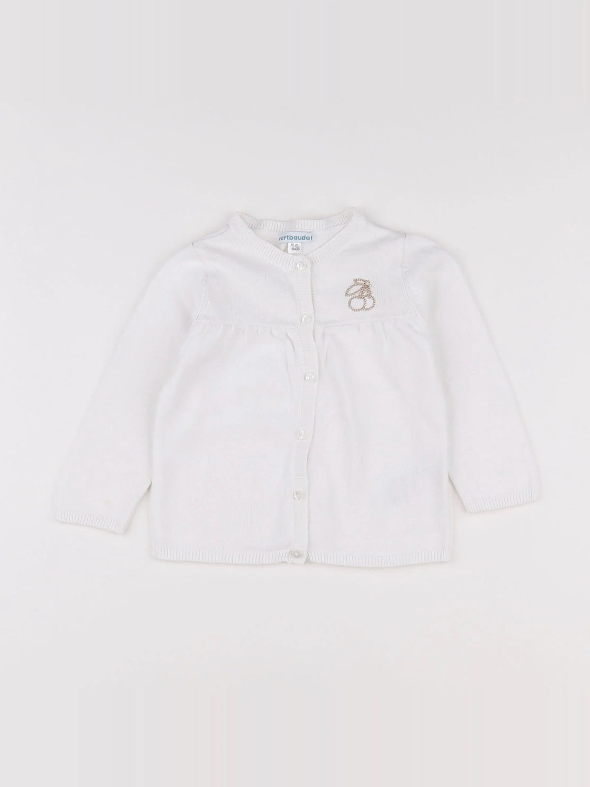 Vertbaudet - gilet blanc, or - 18 mois