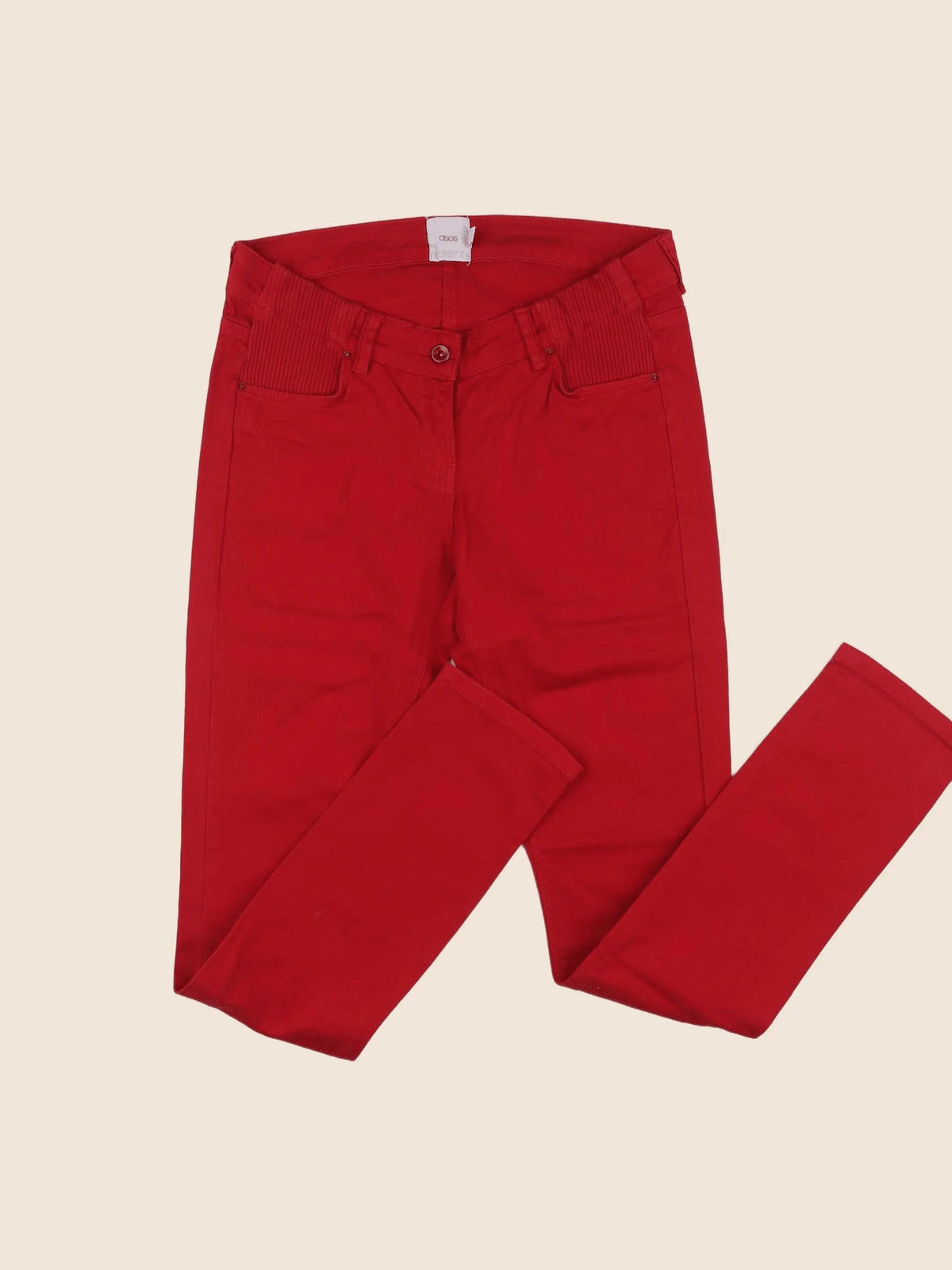 Asos - pantalon grossesse rouge - 38