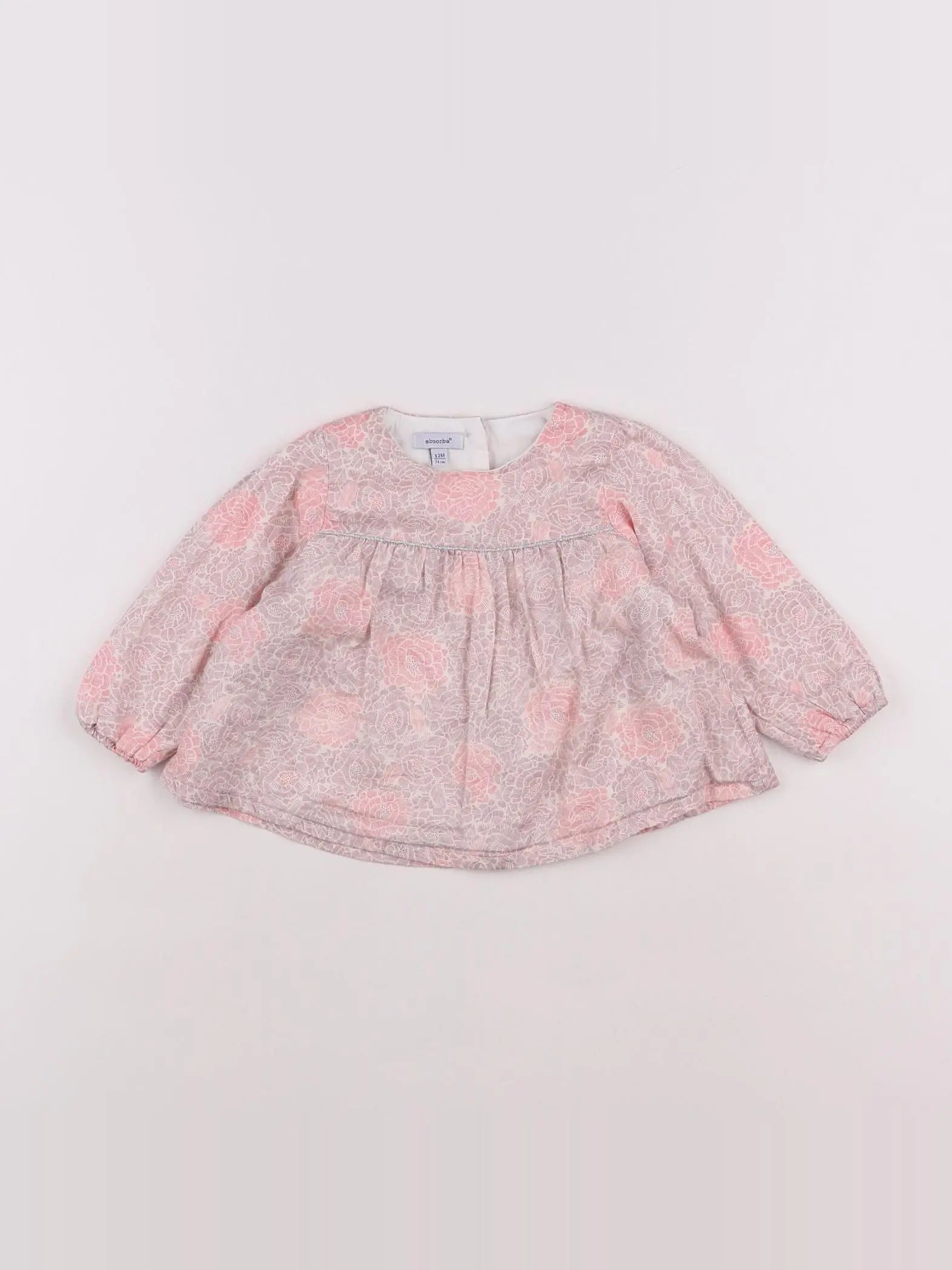 Absorba - blouse blanc, rose - 12 mois