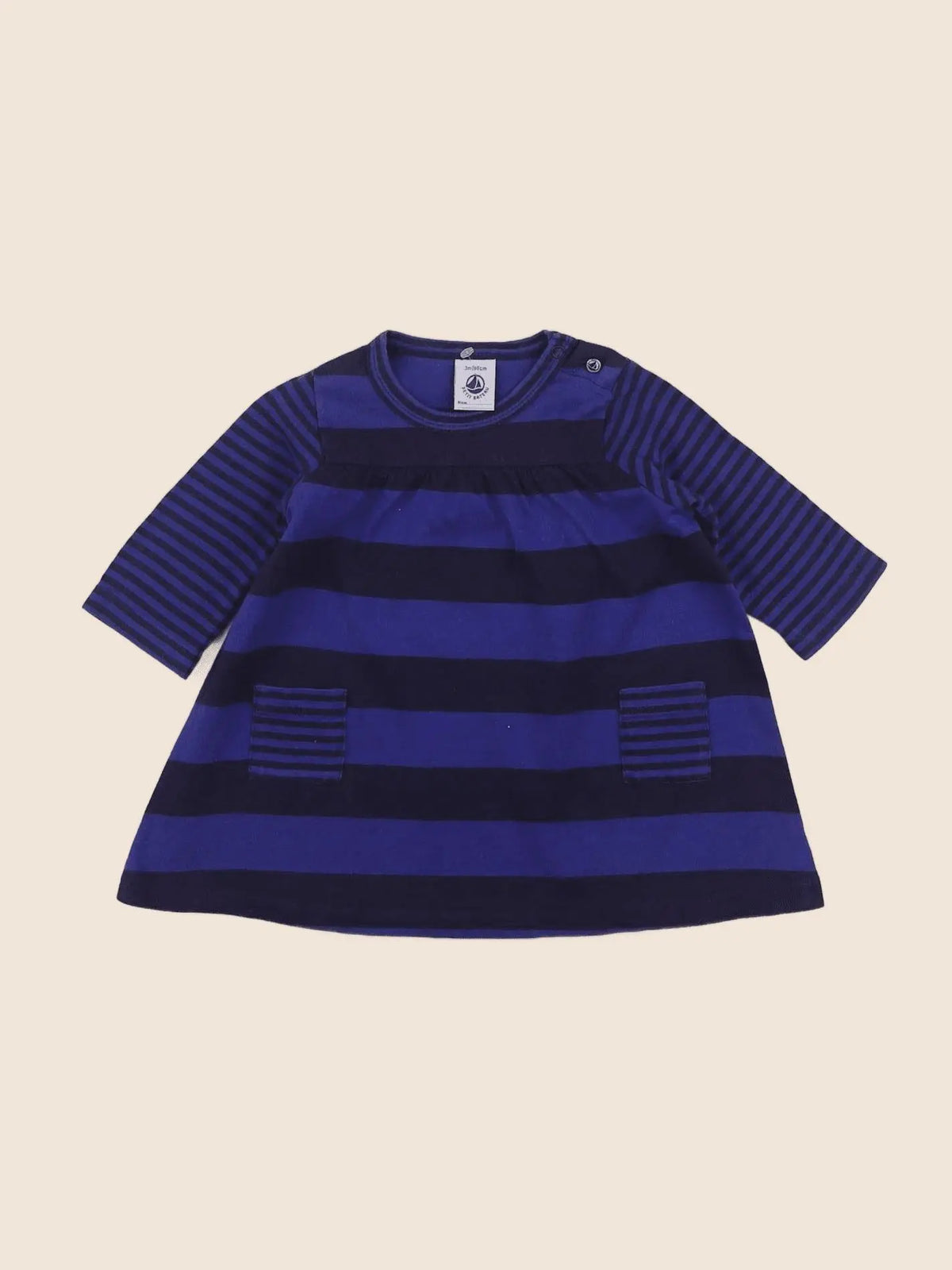 Petit Bateau - robe bleu - 3 mois