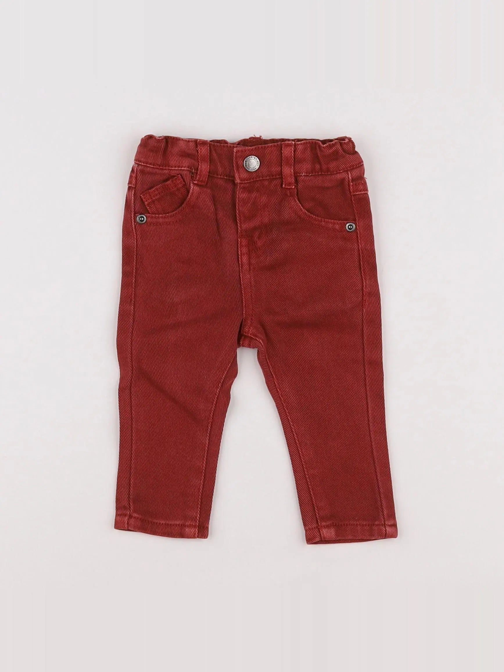 Vertbaudet - jean rouge - 3 mois