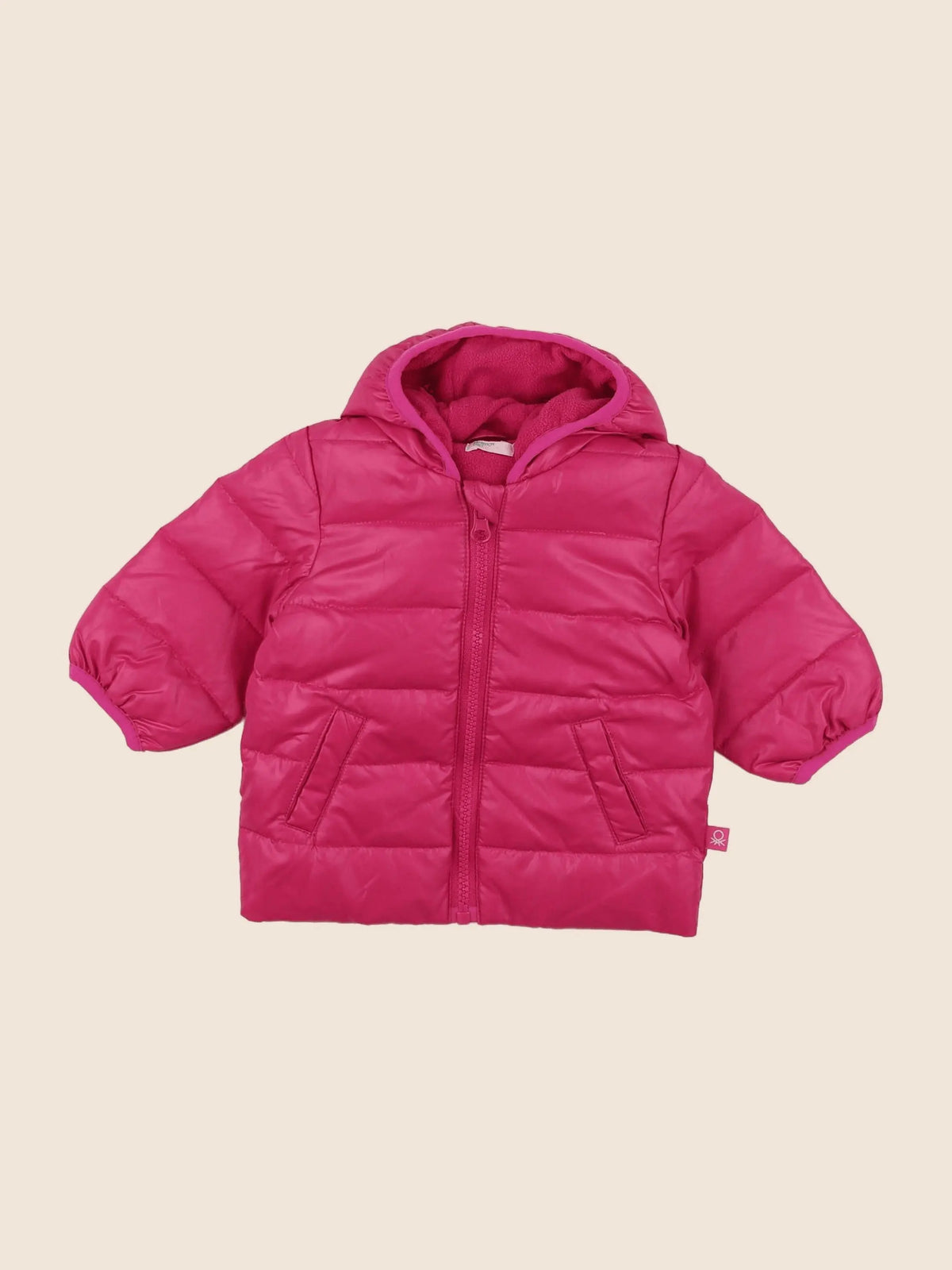 Benetton - doudoune rose - 3/6 mois
