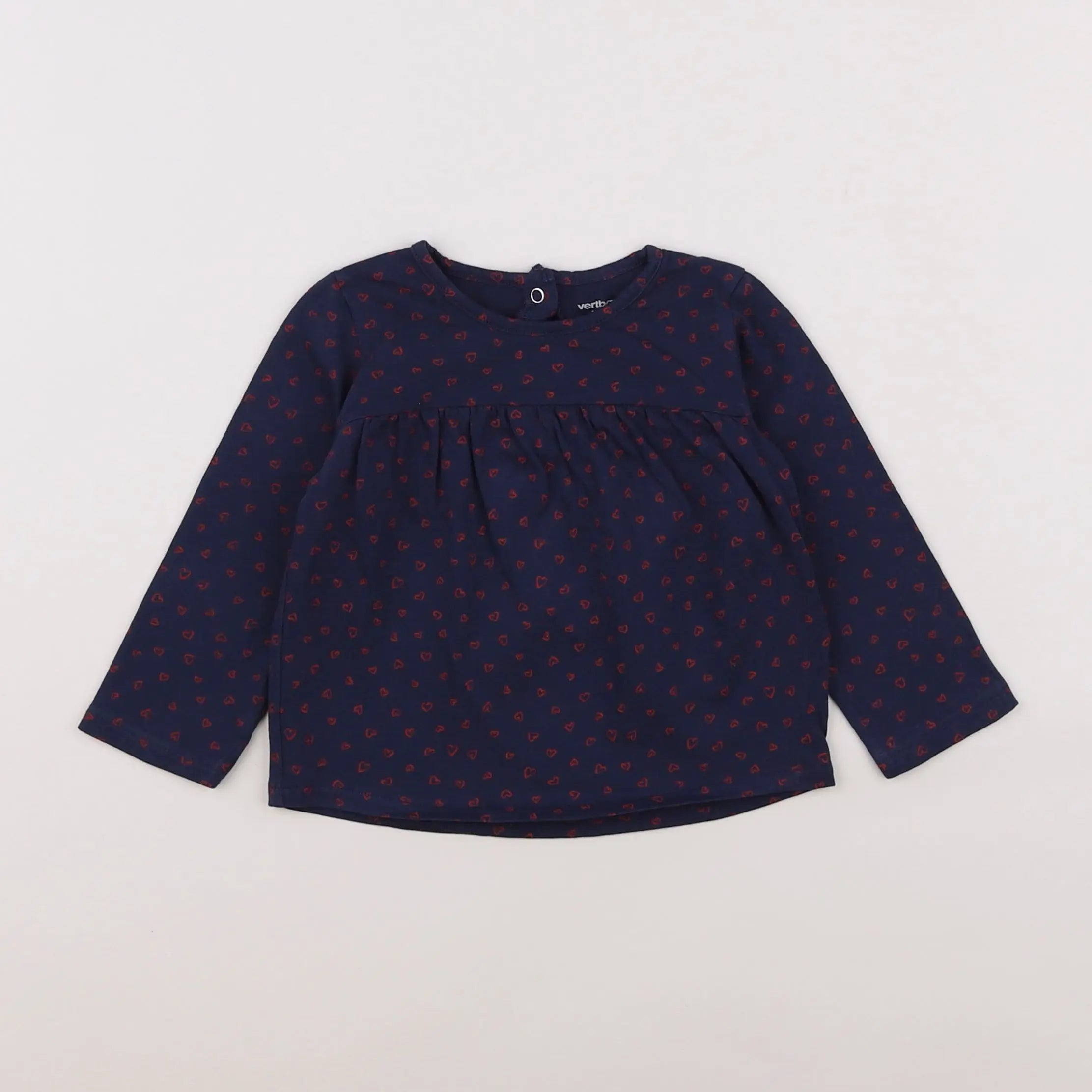 Vertbaudet - tee-shirt bleu - 12 mois
