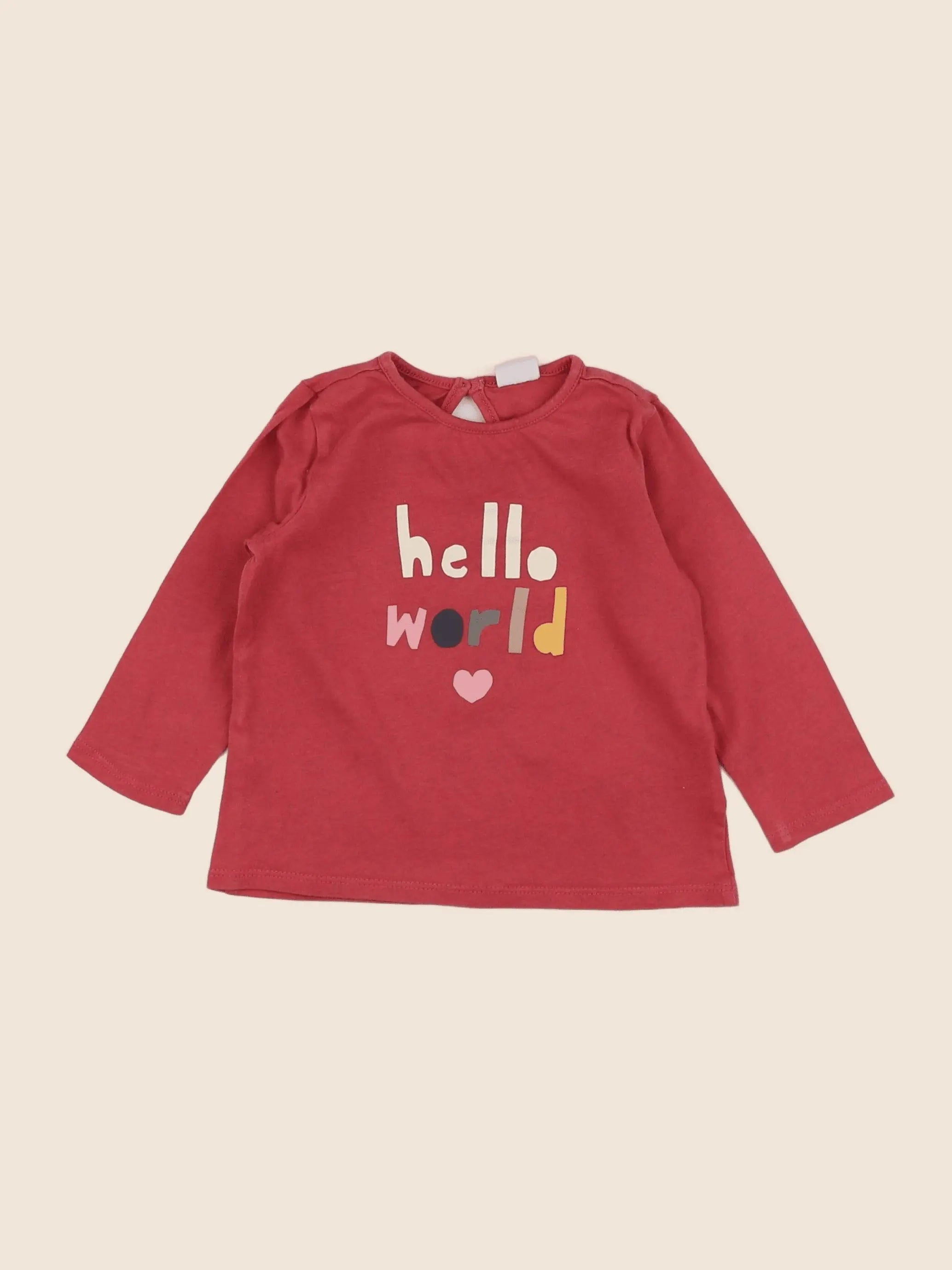 H&M - tee-shirt rose - 9 mois