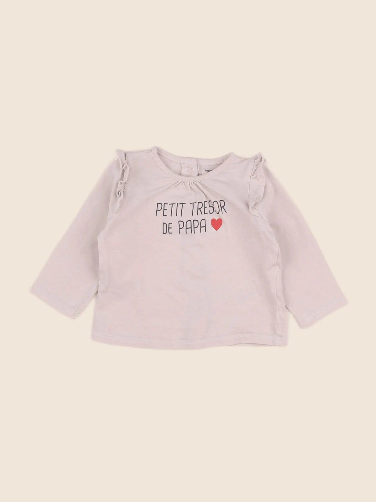Vertbaudet - tee-shirt beige - 3 mois