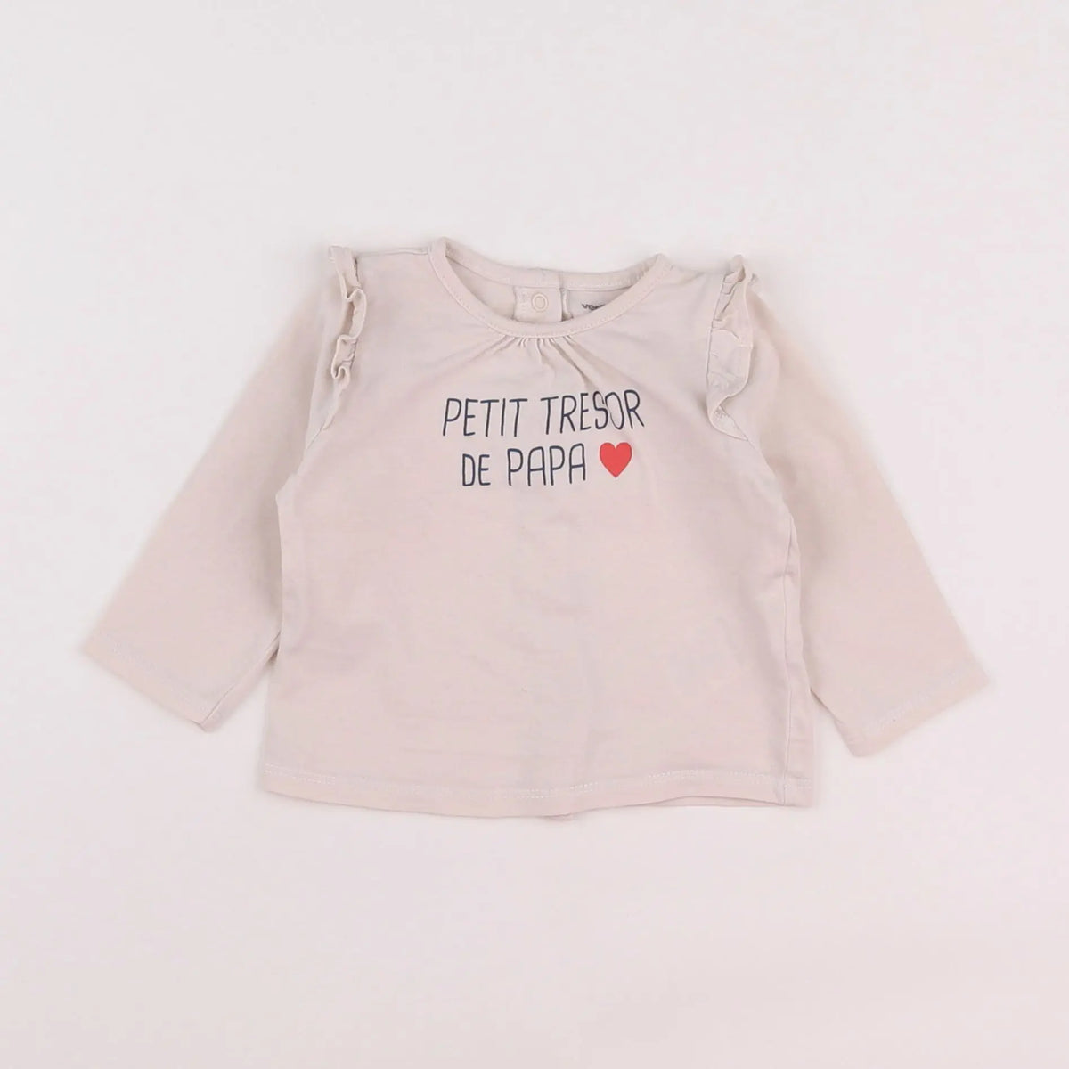 Vertbaudet - tee-shirt beige - 3 mois