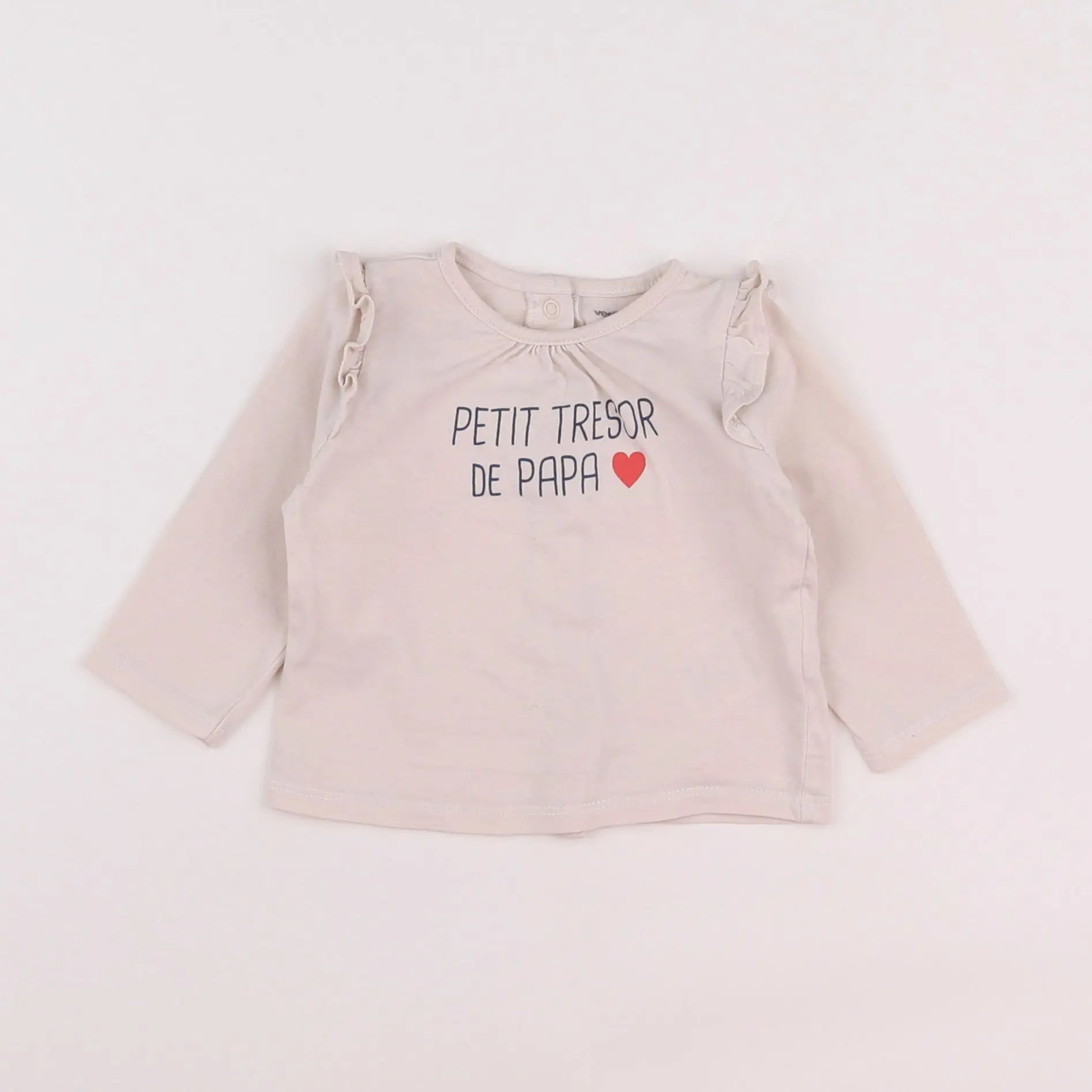 Vertbaudet - tee-shirt beige - 3 mois