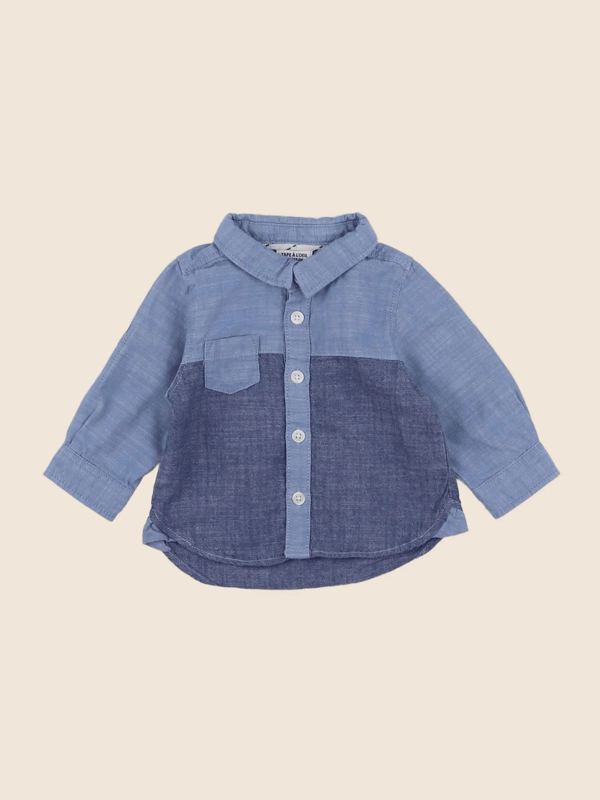 Tape à l'oeil - chemise bleu - 3 mois