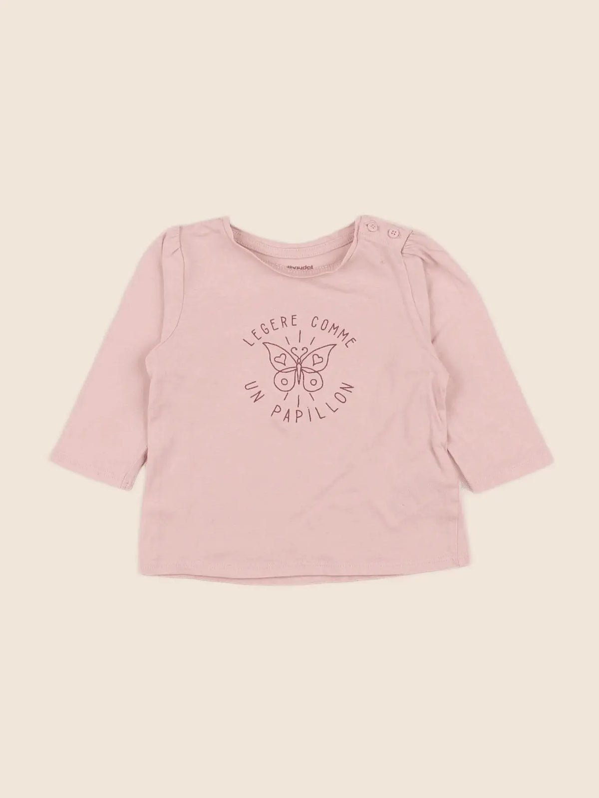 Vertbaudet - tee-shirt rose - 9 mois