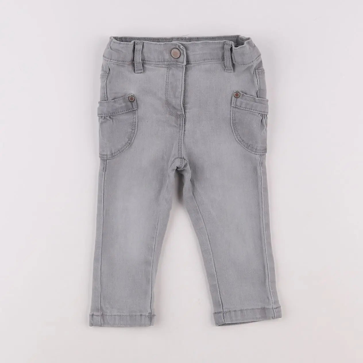 Vertbaudet - jean gris - 9 mois