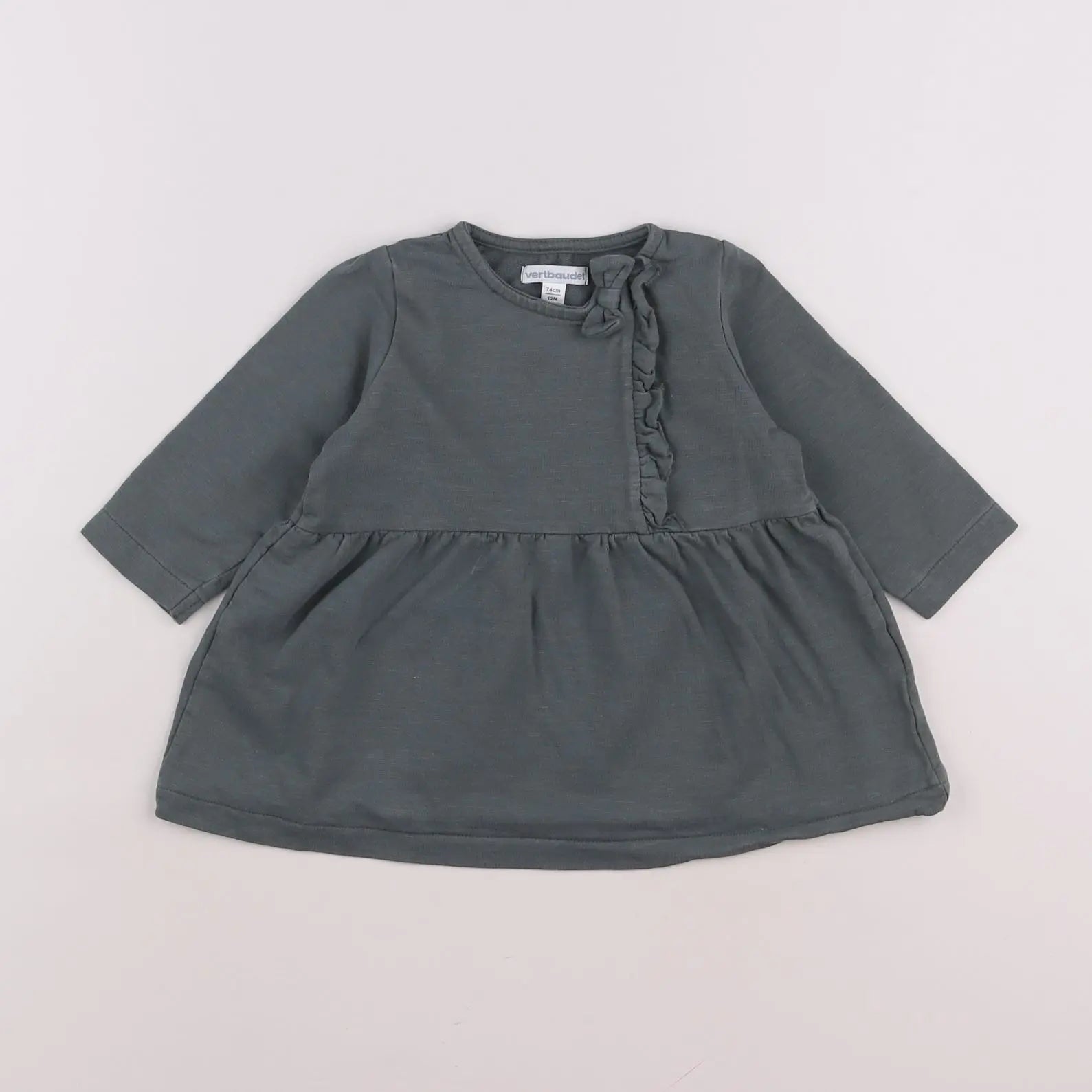 Vertbaudet - robe vert - 12 mois
