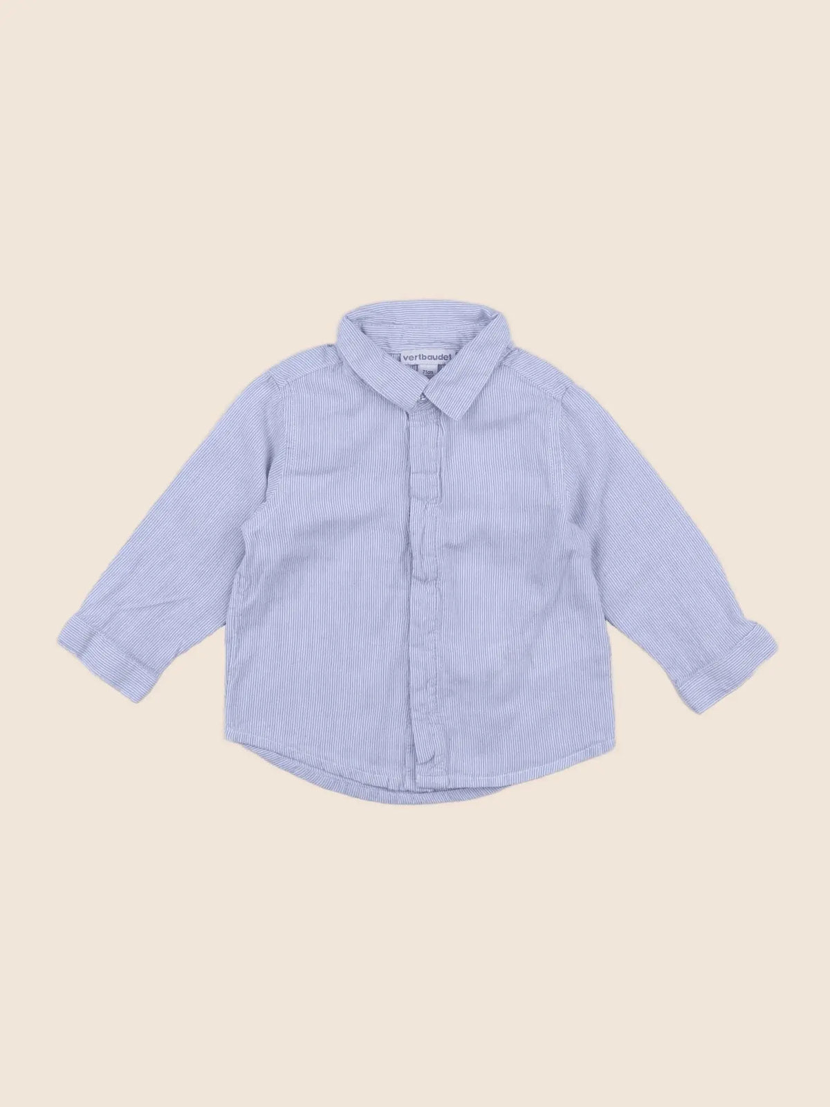 Vertbaudet - chemise bleu - 9 mois