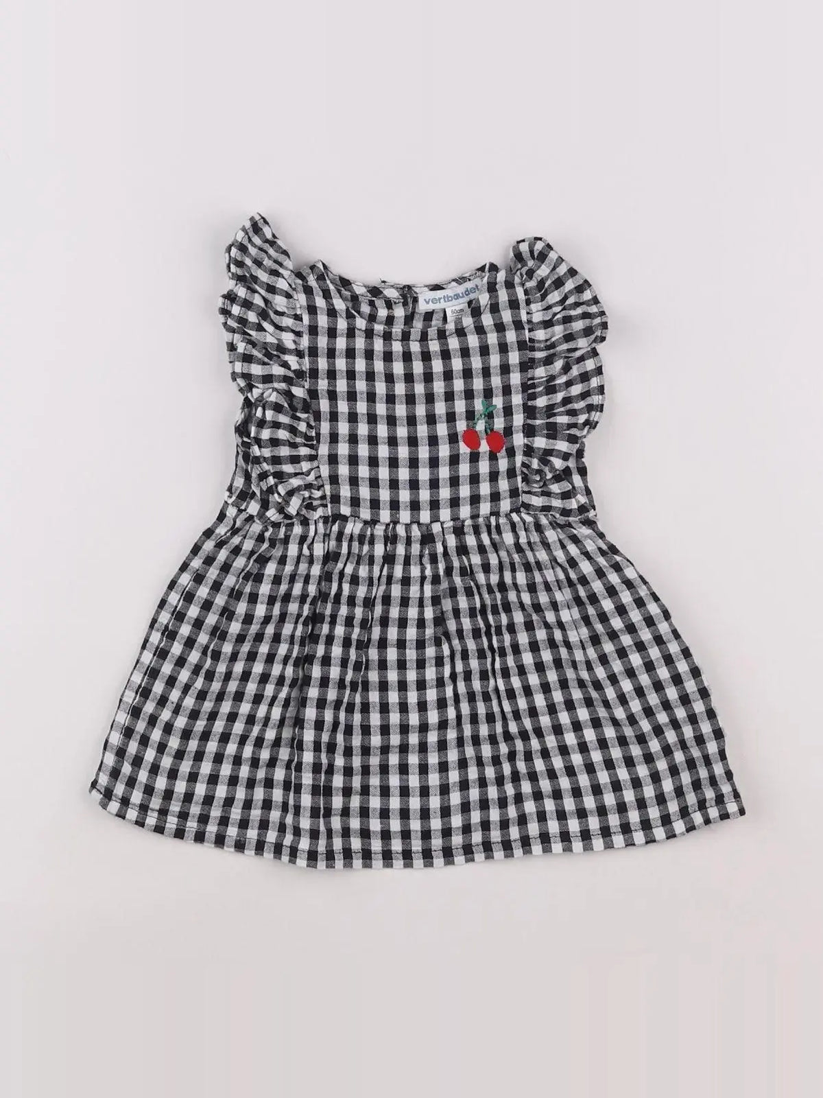 Vertbaudet - robe blanc, noir - 3 mois
