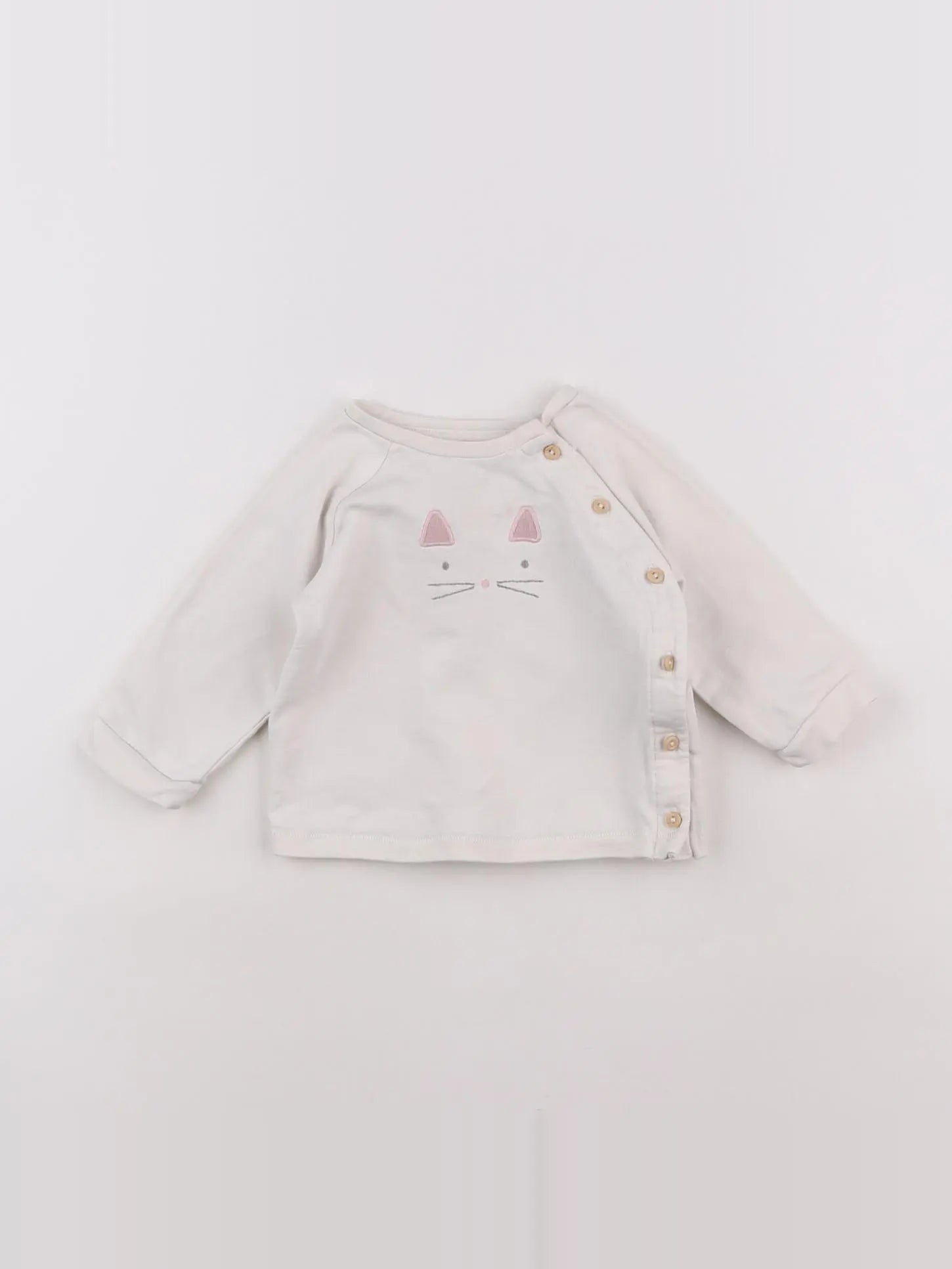 H&M - sweat blanc - 3 mois