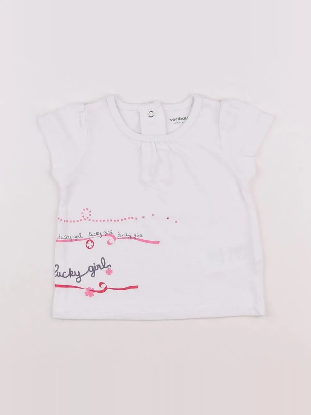 Vertbaudet - tee-shirt blanc - 6 mois