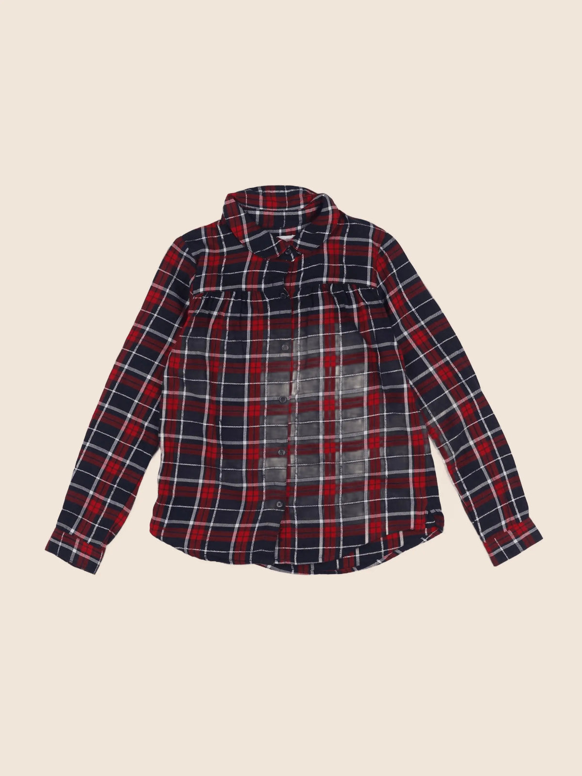 Vertbaudet - blouse rouge, bleu, argent - 9 ans
