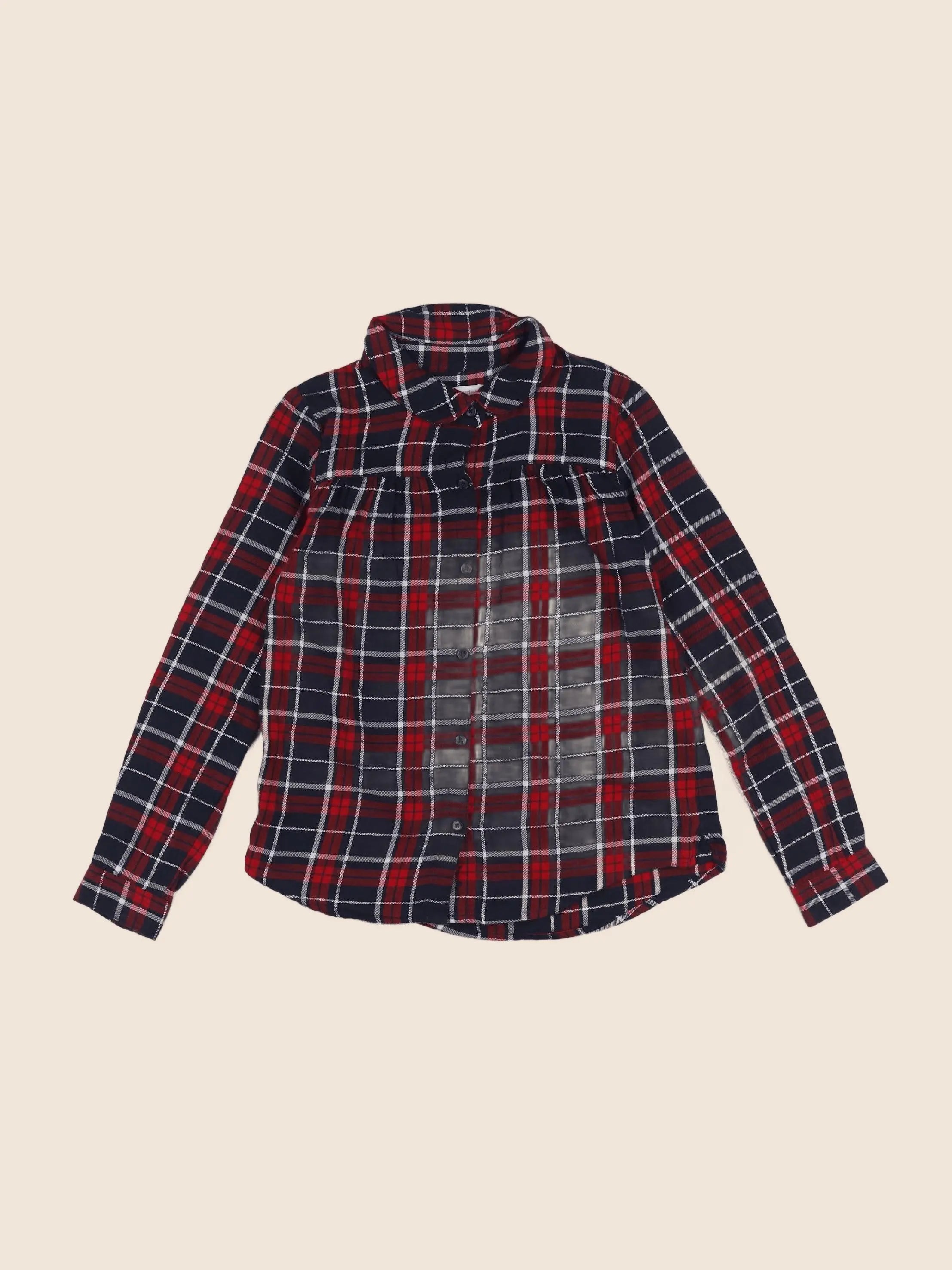 Vertbaudet - blouse rouge, bleu, argent - 9 ans
