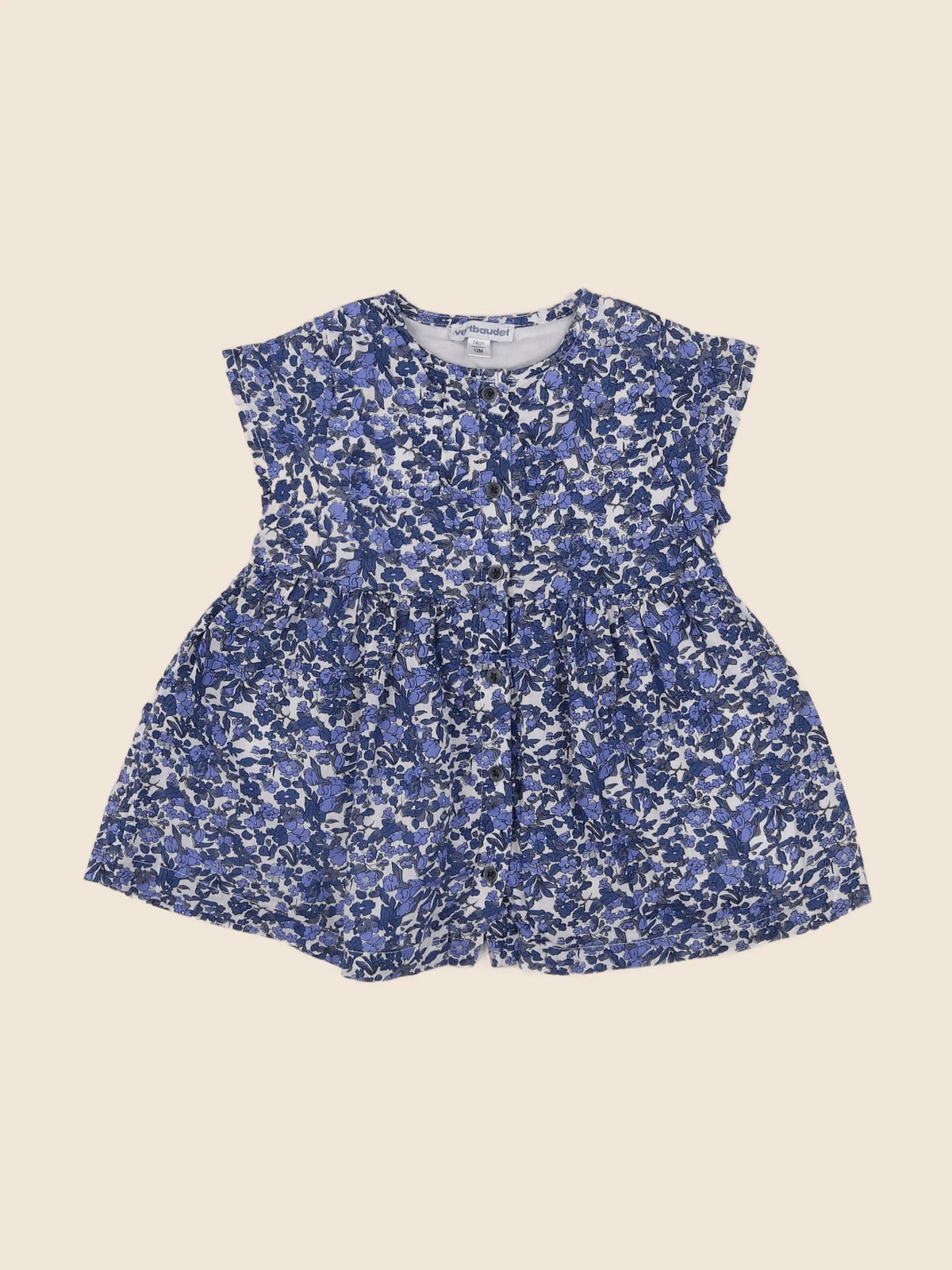 Vertbaudet - robe bleu - 12 mois