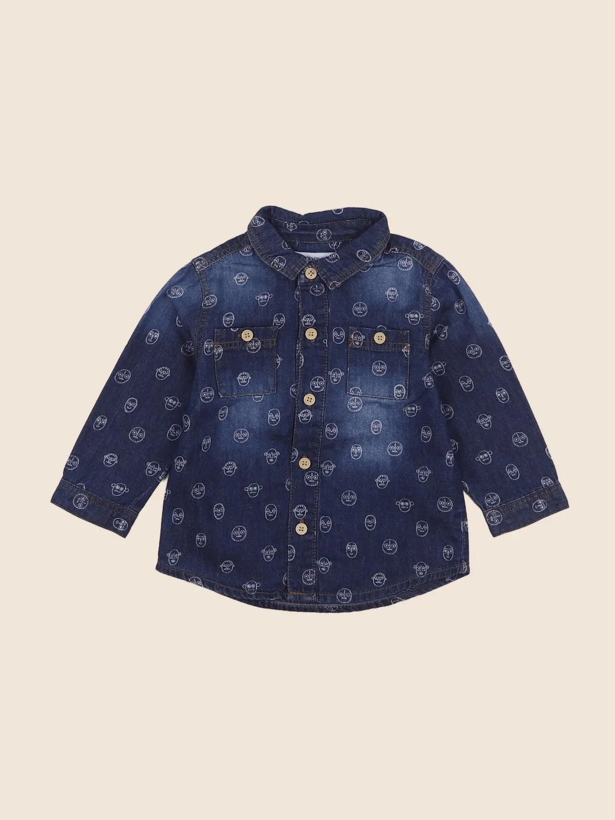 Vertbaudet - chemise bleu - 9 mois