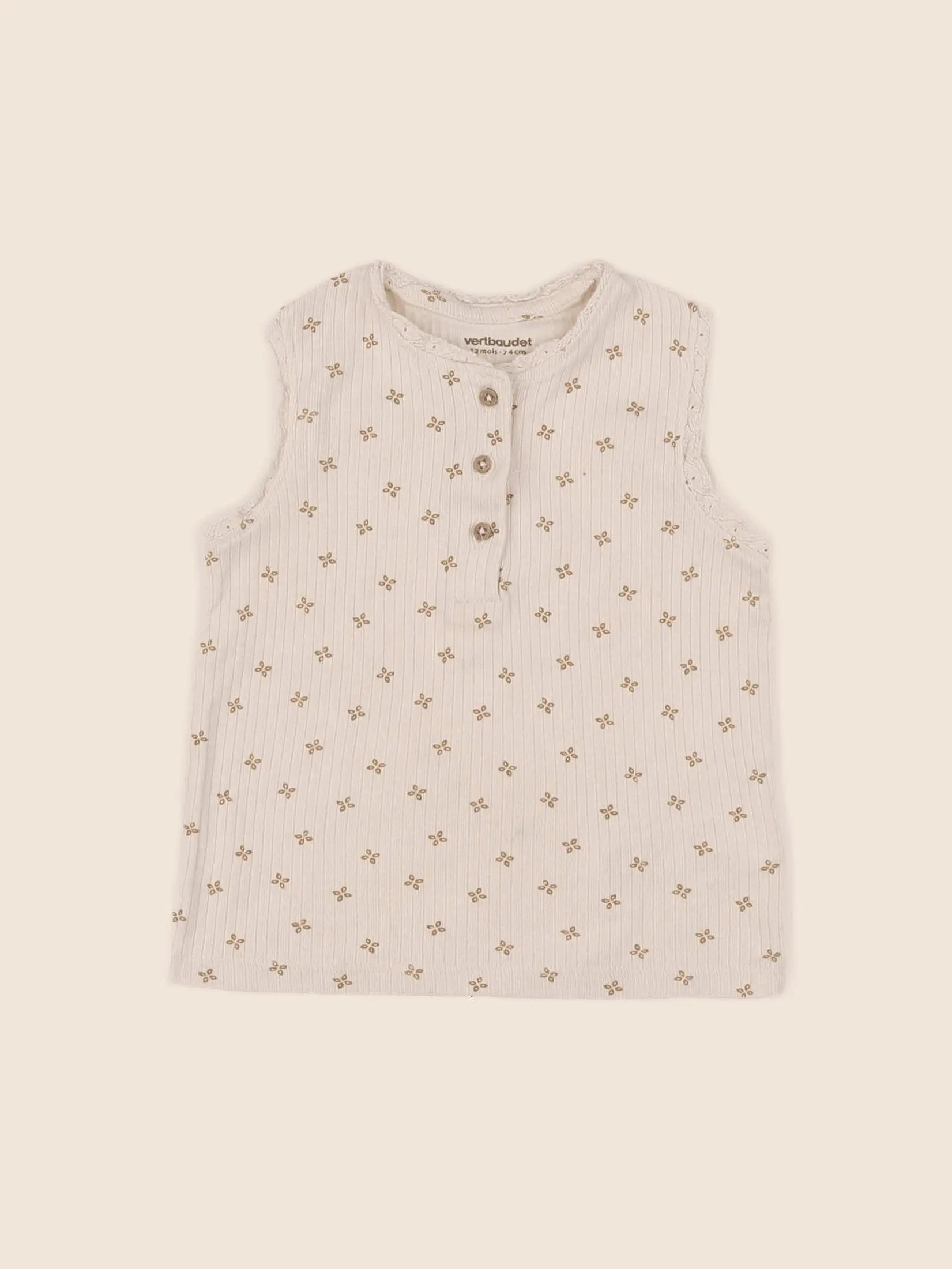 Vertbaudet - débardeur beige - 12 mois