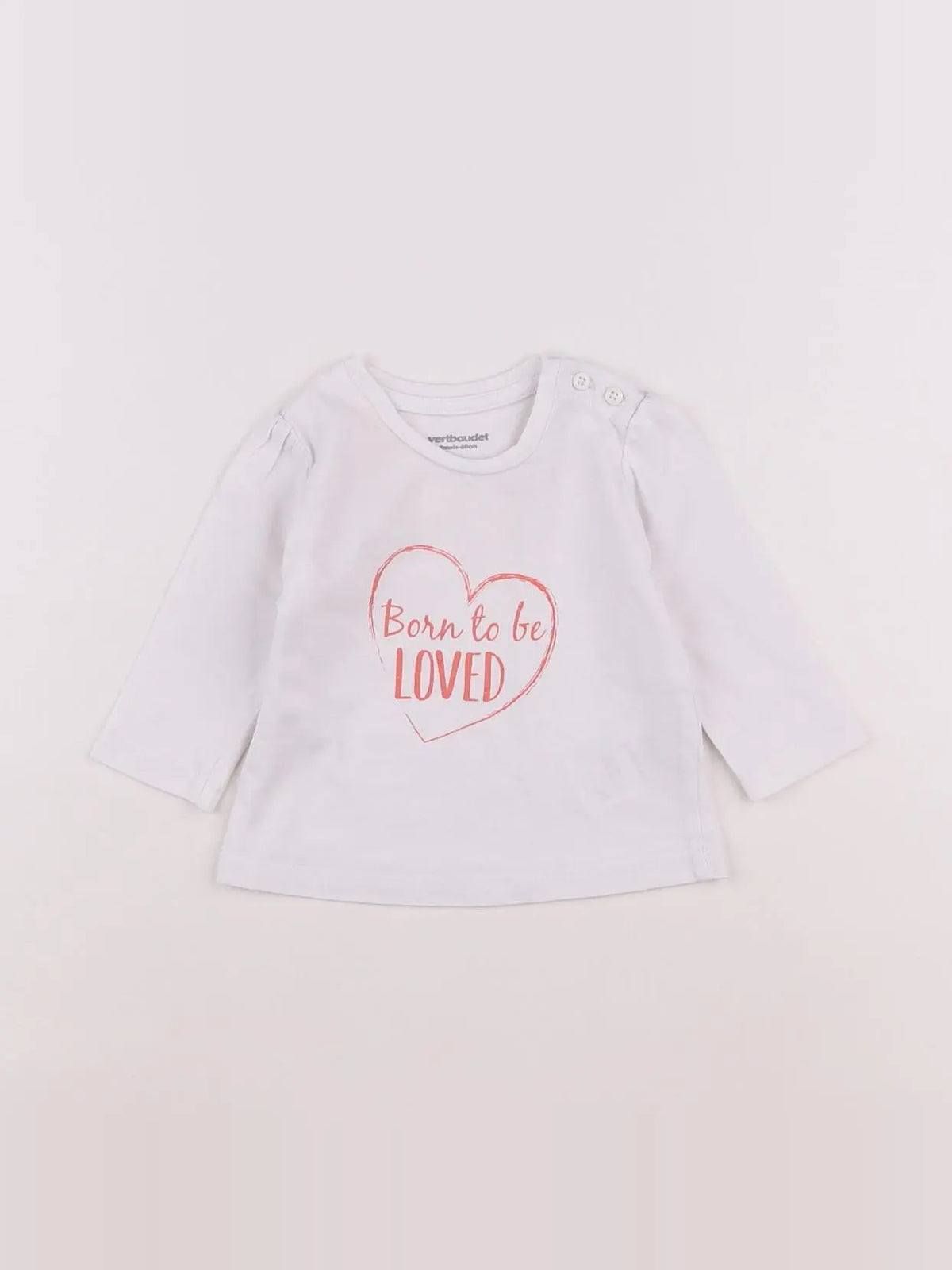 Vertbaudet - tee-shirt blanc - 3 mois