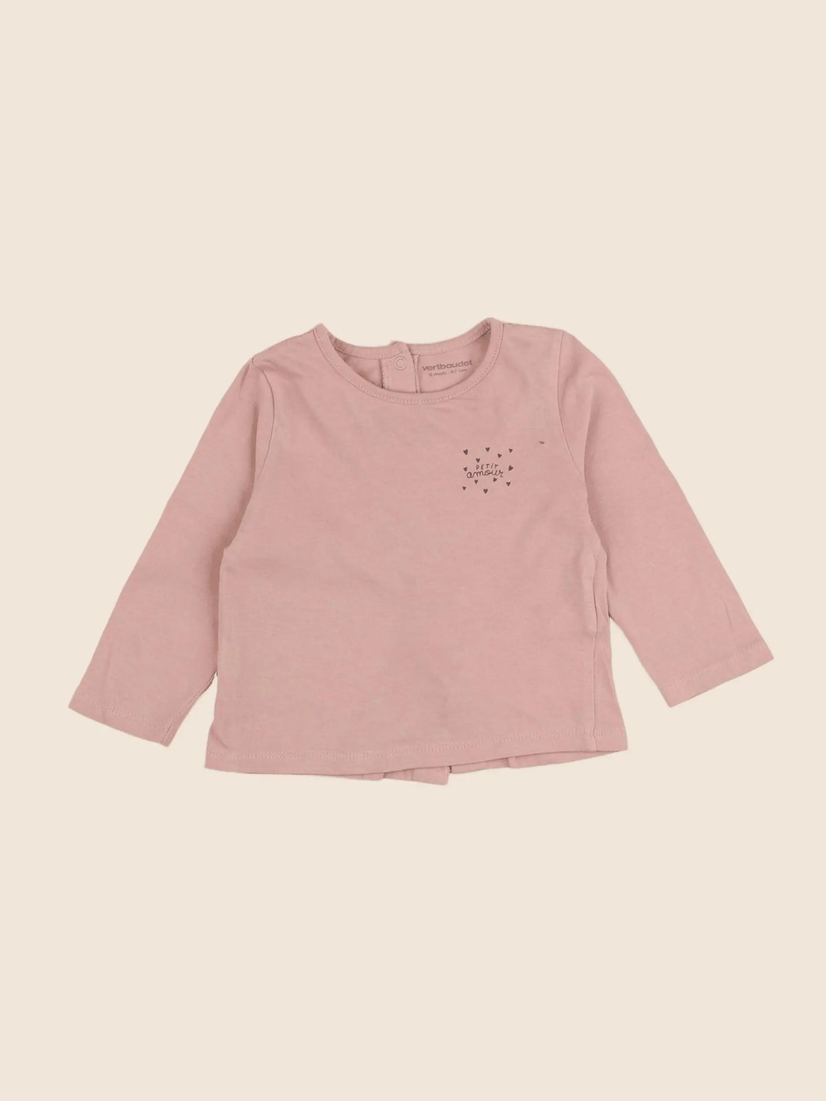 Vertbaudet - tee-shirt rose - 6 mois