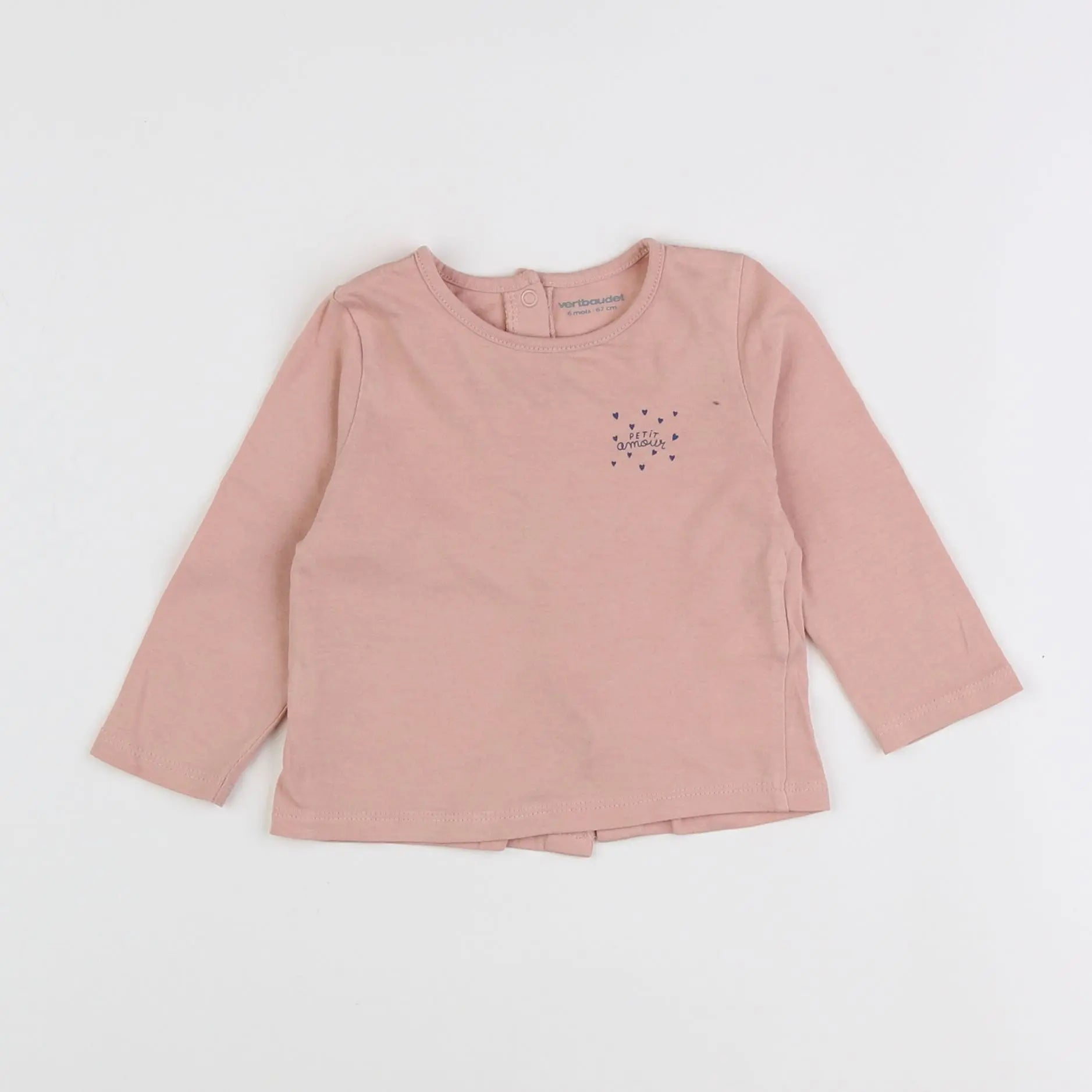 Vertbaudet - tee-shirt rose - 6 mois