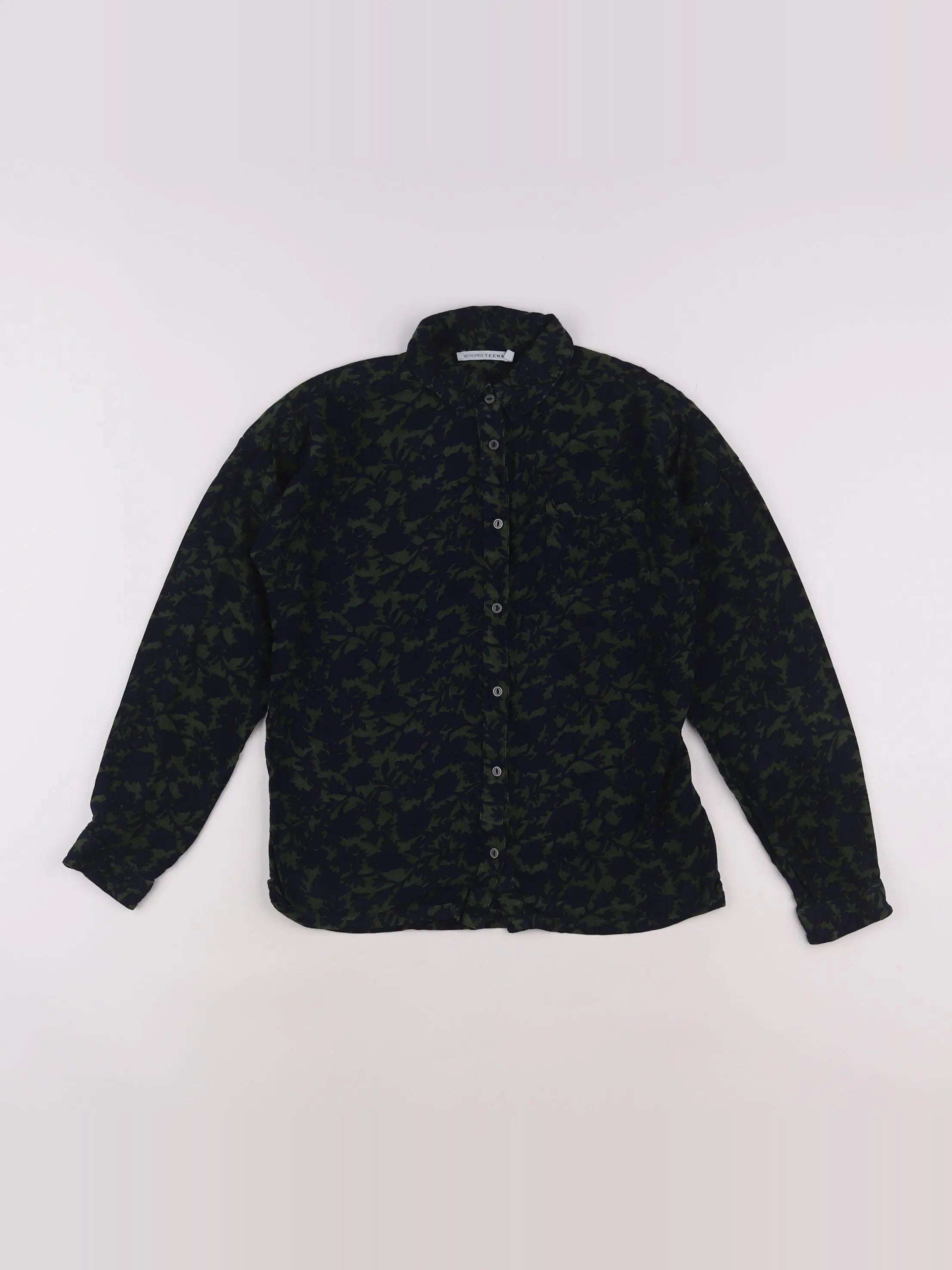 Monoprix - chemise bleu, vert - 12 ans