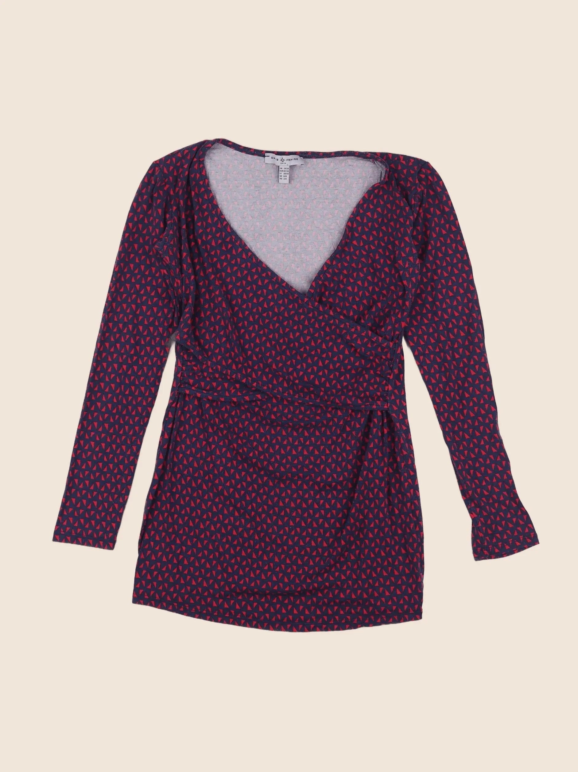 Envie de fraise - tee-shirt grossesse bleu, rouge - 34 à 36