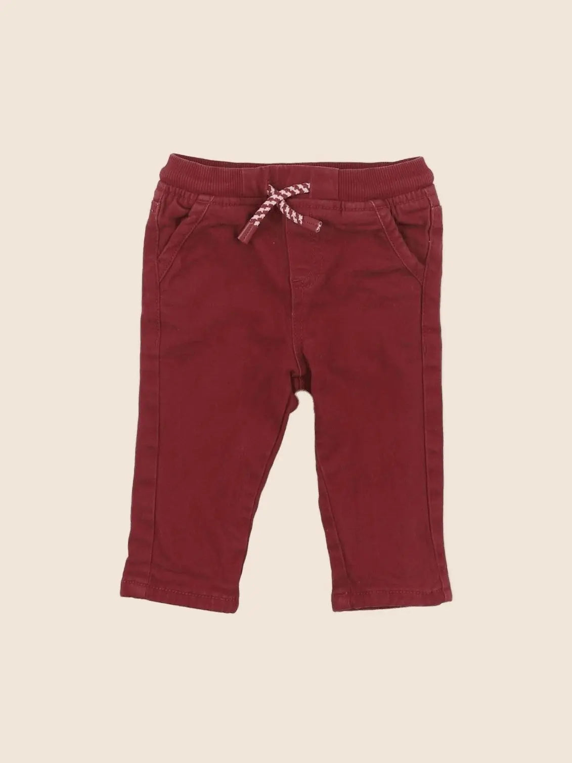 Vertbaudet - pantalon rouge - 6 mois
