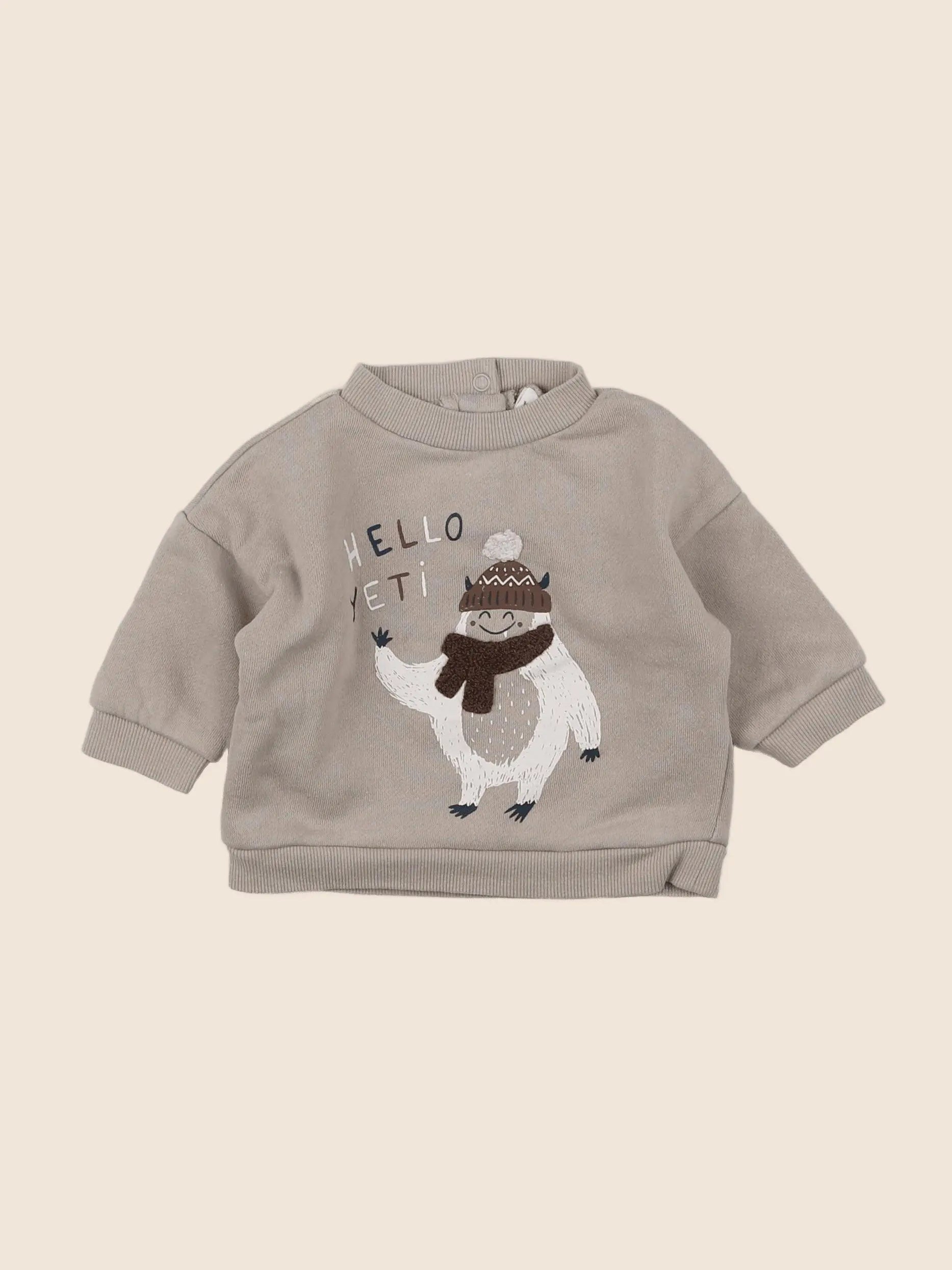 Vertbaudet - sweat taupe - 3 mois