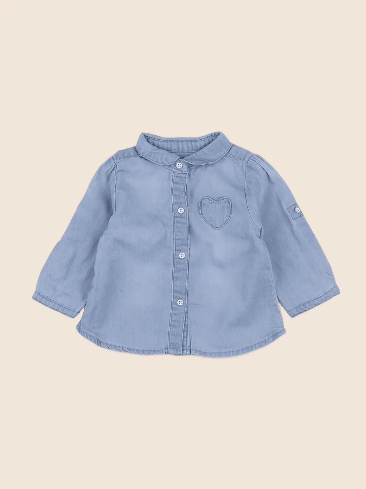 Vertbaudet - chemise bleu - 6 mois