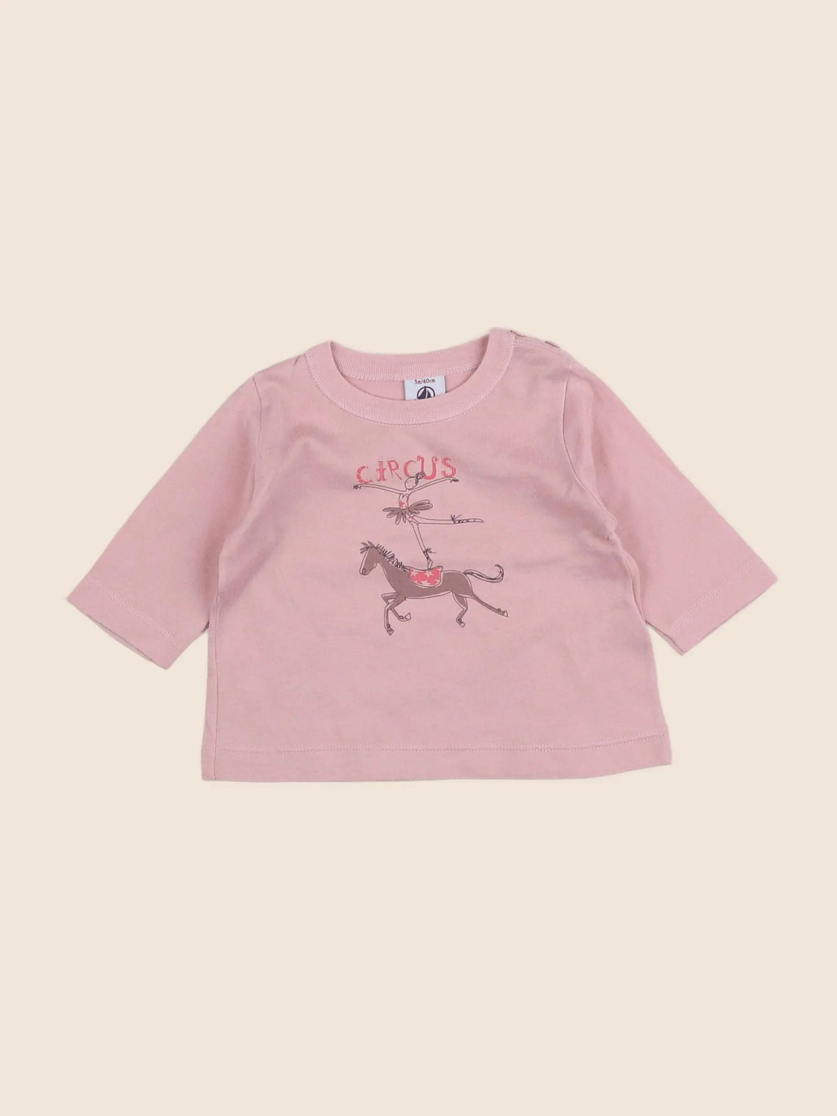 Petit Bateau - tee-shirt rose - 3 mois