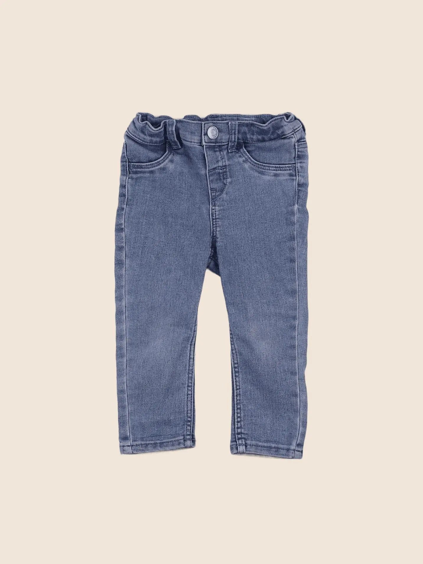 H&M - jean bleu - 9/12 mois
