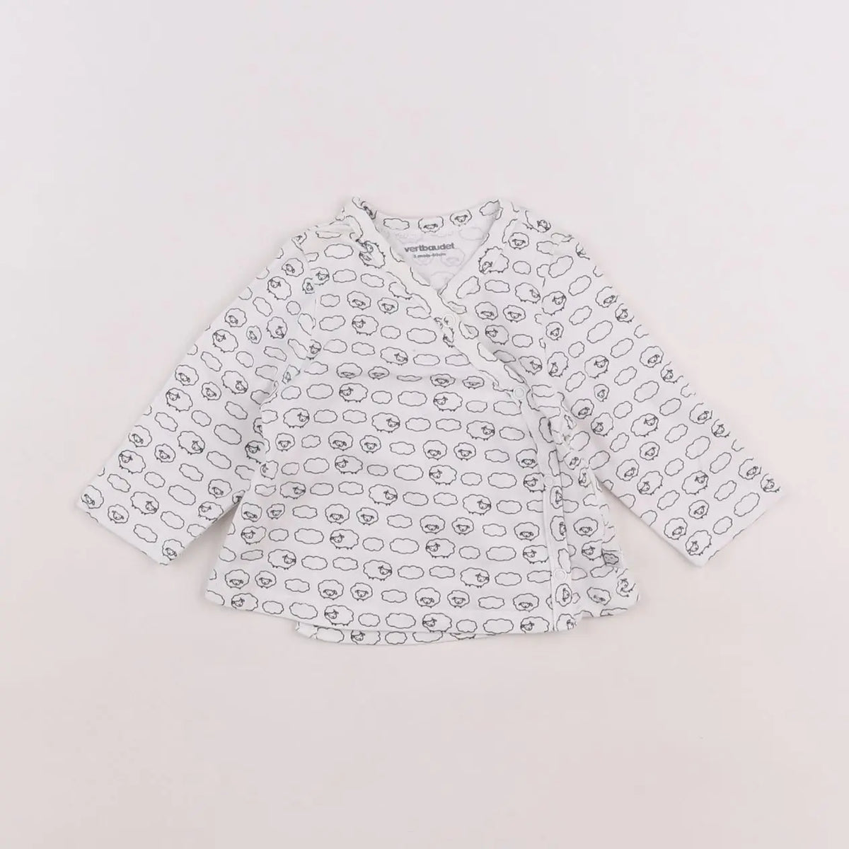 Vertbaudet - tee-shirt noir, blanc - 3 mois