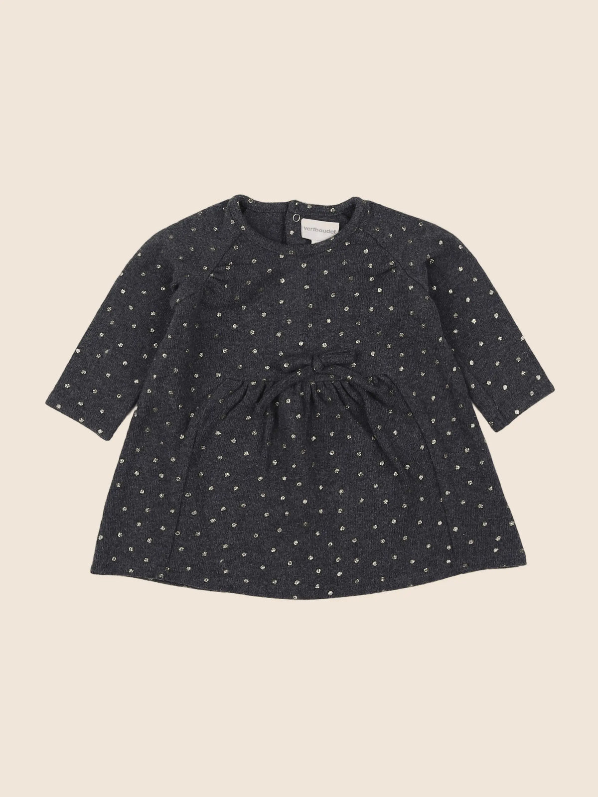 Vertbaudet - robe gris, or - 6 mois